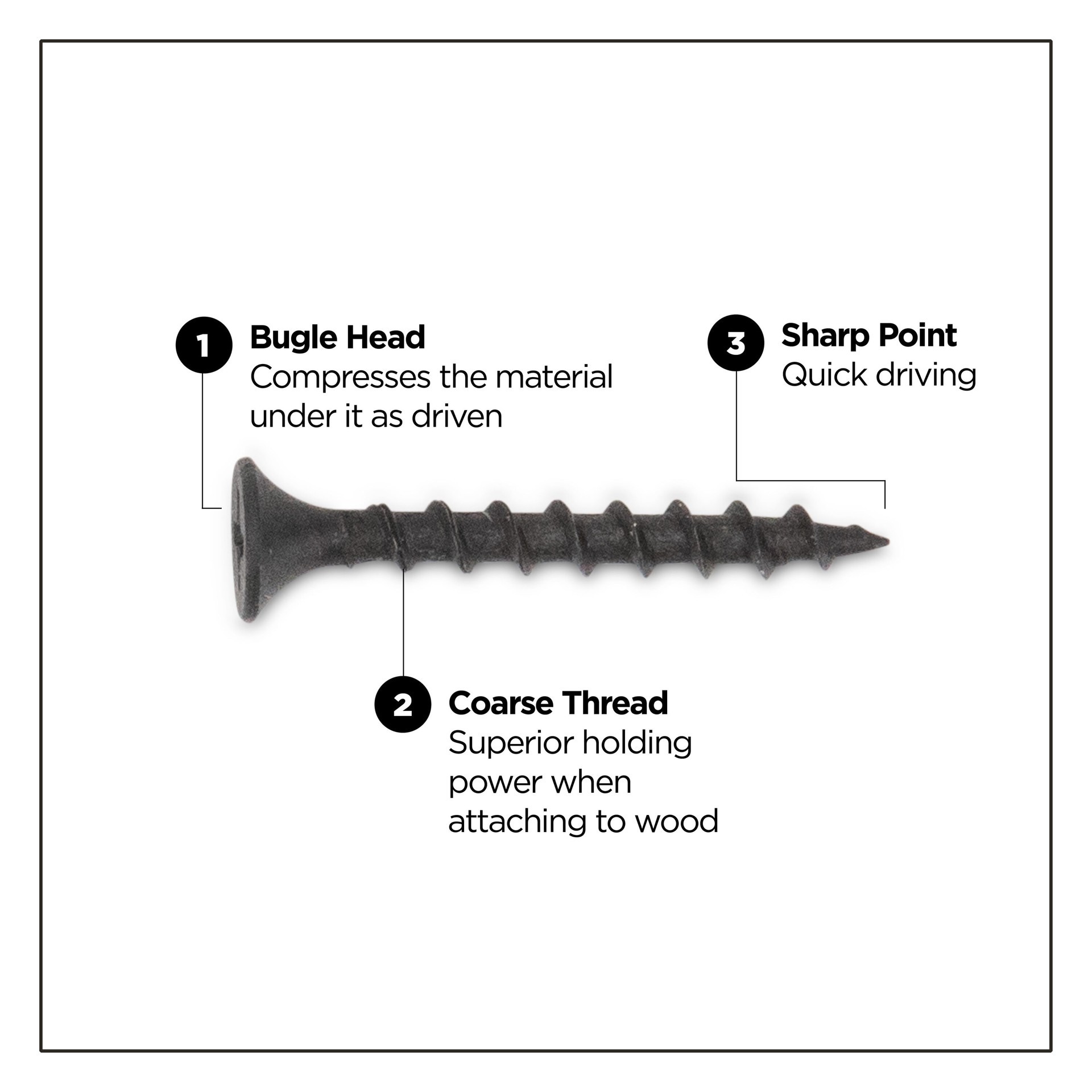 slide 3 of 6, PRO-FIT #6 x 1-1/4-in Bugle Coarse Thread Drywall Screws 25-lb ( 6775 -Pack ), 1 ct