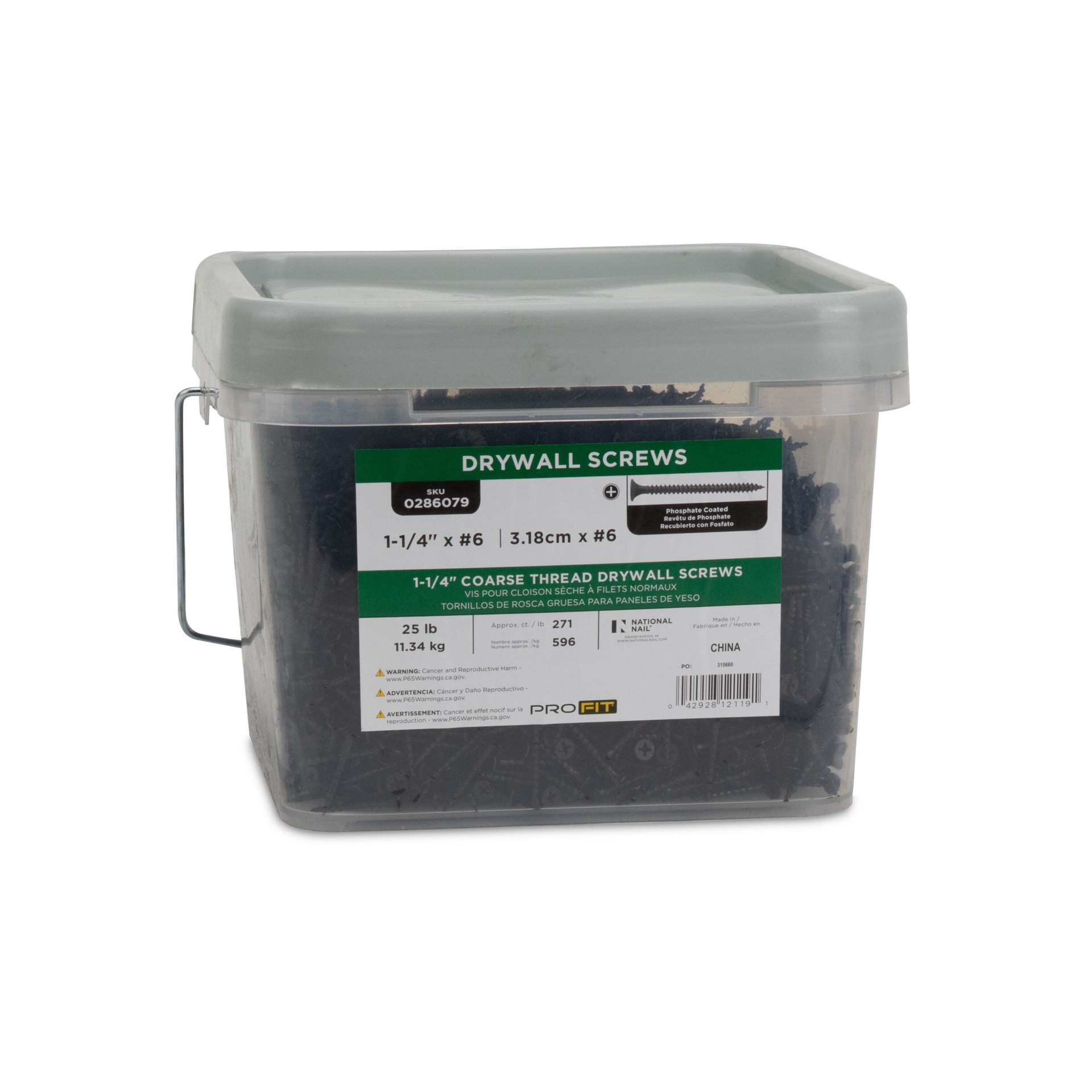 slide 1 of 6, PRO-FIT #6 x 1-1/4-in Bugle Coarse Thread Drywall Screws 25-lb ( 6775 -Pack ), 1 ct