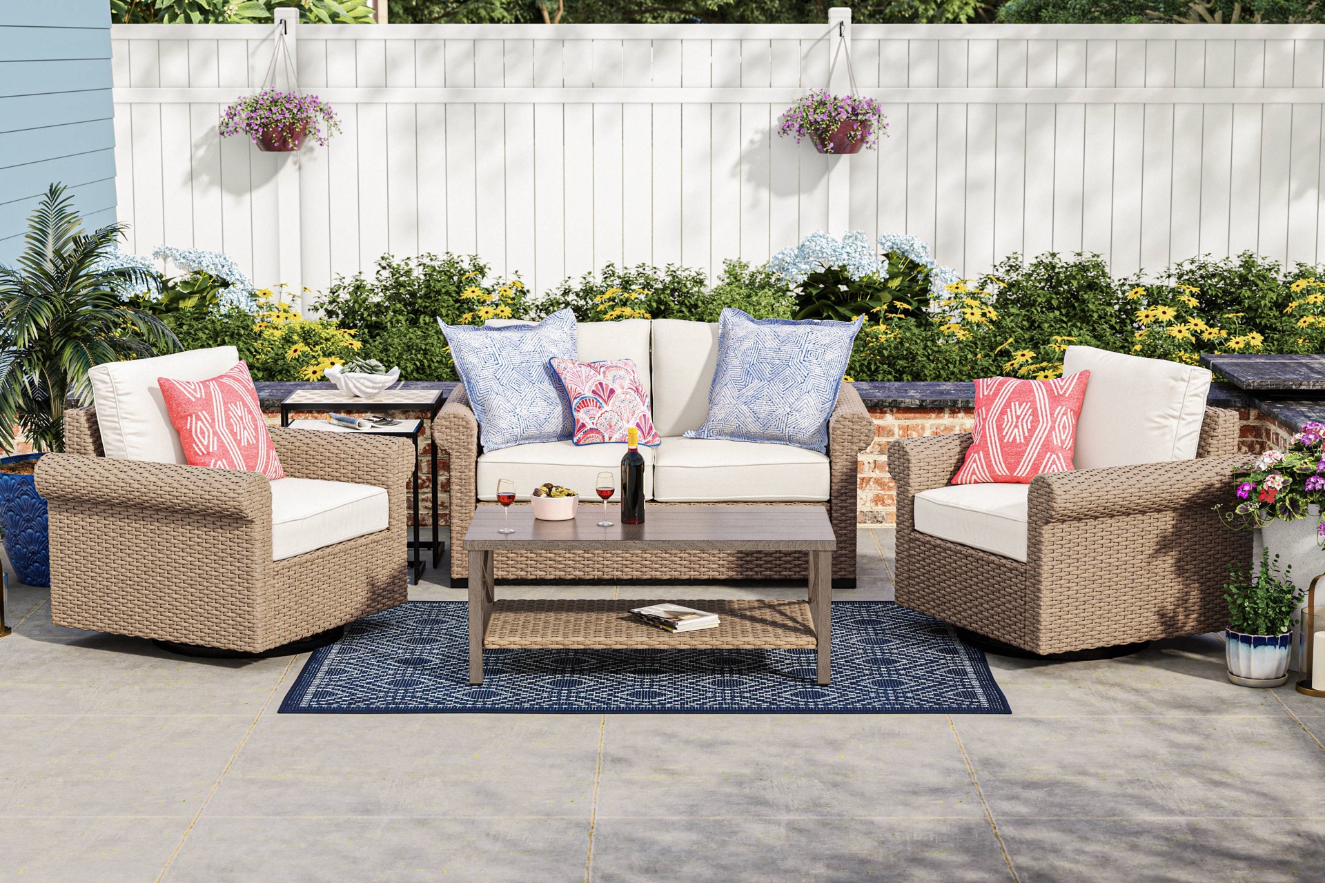 slide 3 of 6, Style Selections 4.5-in W x 12.0-in L White Mixed/Composite Indoor/Outdoor Planter, 1 ct