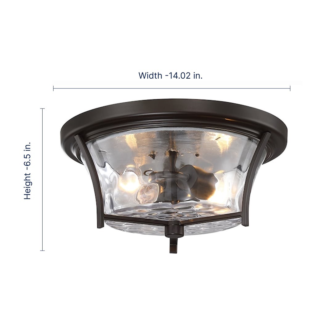 slide 2 of 6, allen + roth Latchbury 1 -Light 14.02-in Antique Bronze Flush Mount Light, 1 ct