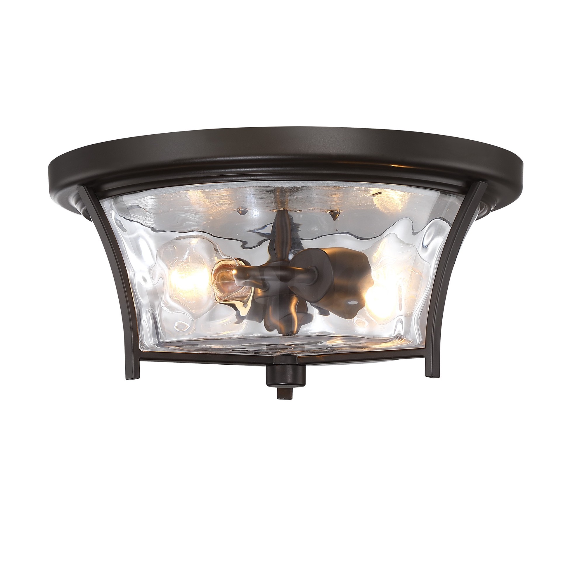 slide 4 of 6, allen + roth Latchbury 1 -Light 14.02-in Antique Bronze Flush Mount Light, 1 ct