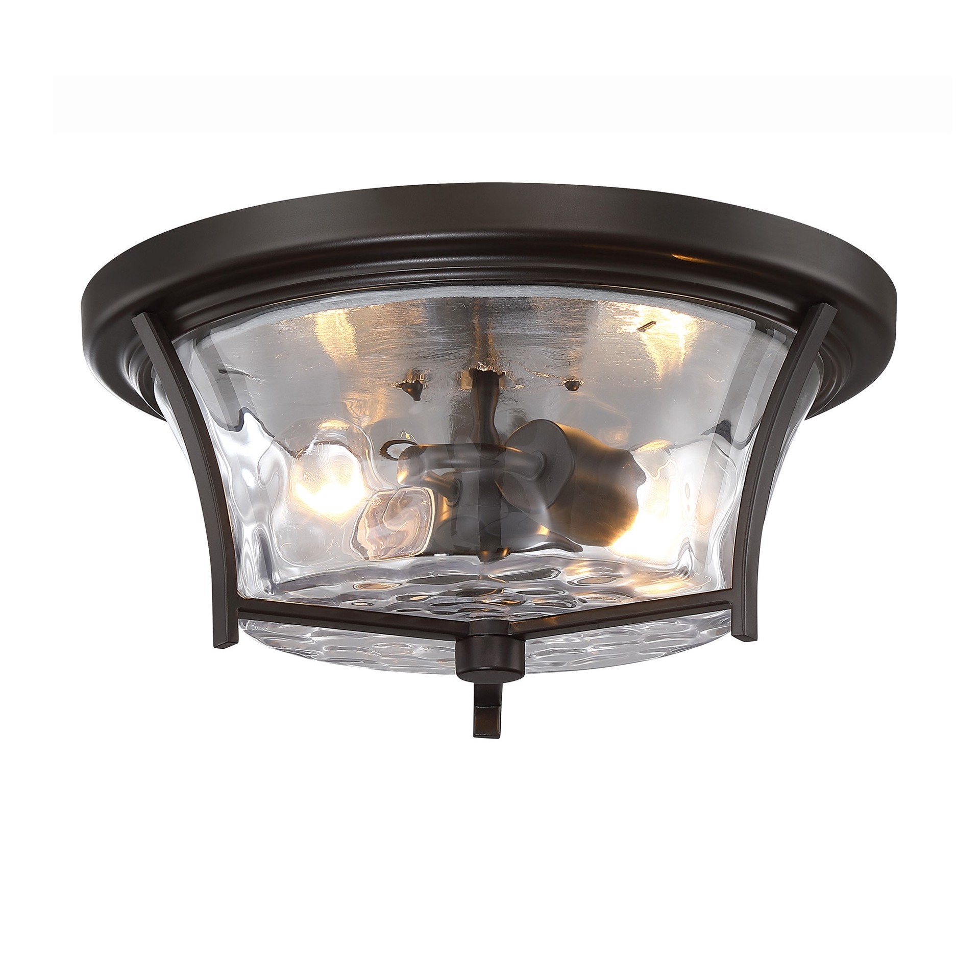 slide 5 of 6, allen + roth Latchbury 1 -Light 14.02-in Antique Bronze Flush Mount Light, 1 ct