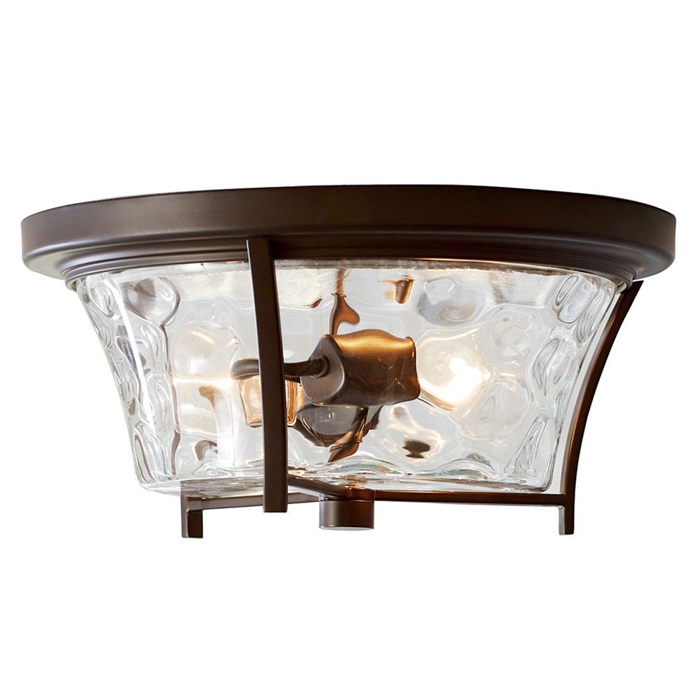slide 1 of 6, allen + roth Latchbury 1 -Light 14.02-in Antique Bronze Flush Mount Light, 1 ct