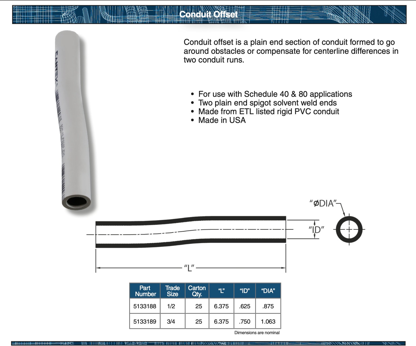 slide 4 of 5, CANTEX 3/4-in Schedule 40, PVC Two hole pipe Connector Conduit Fittings, 1 ct