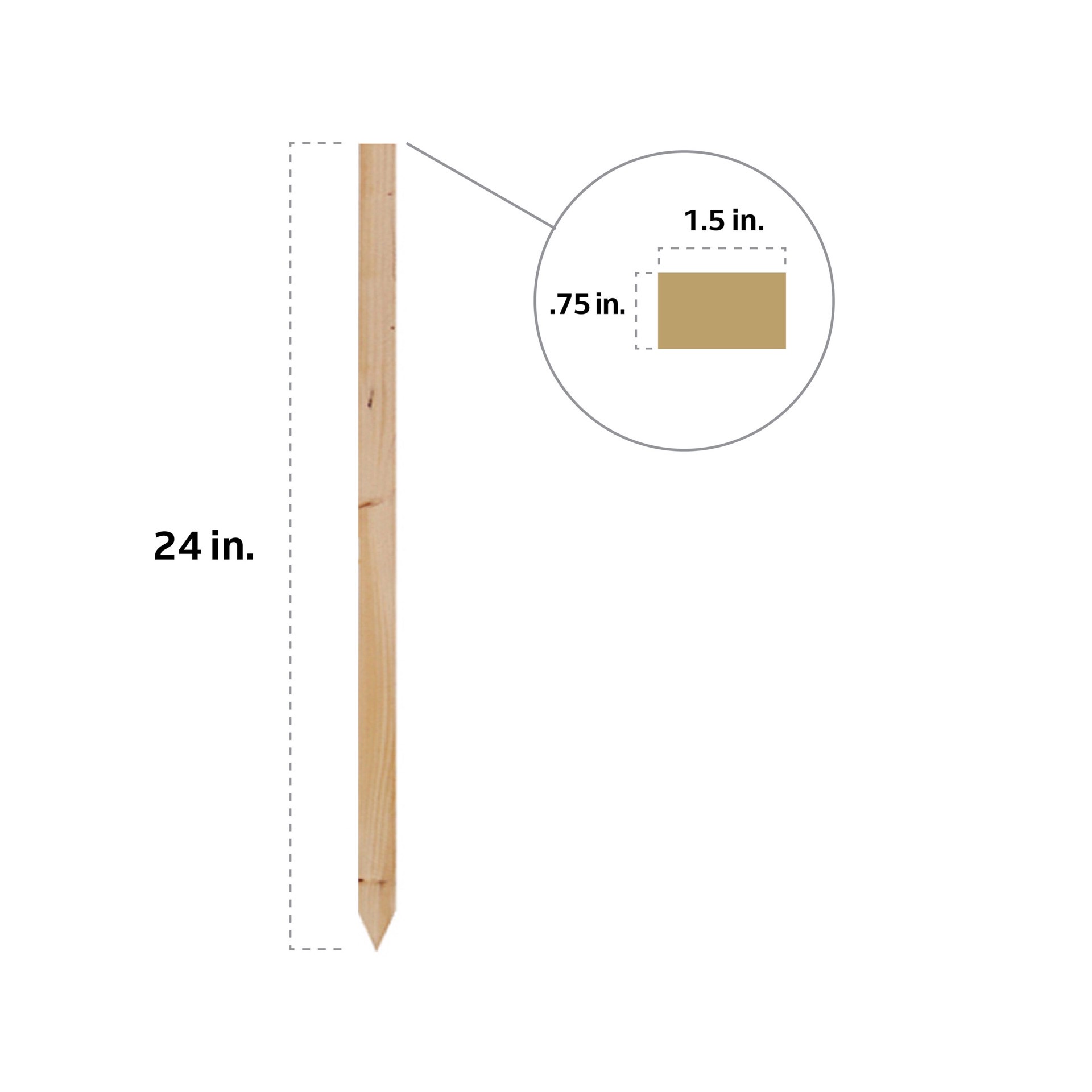 slide 3 of 6, 12 -Pack 24.0-in Wood Multipurpose Landscape Stake, 1 ct