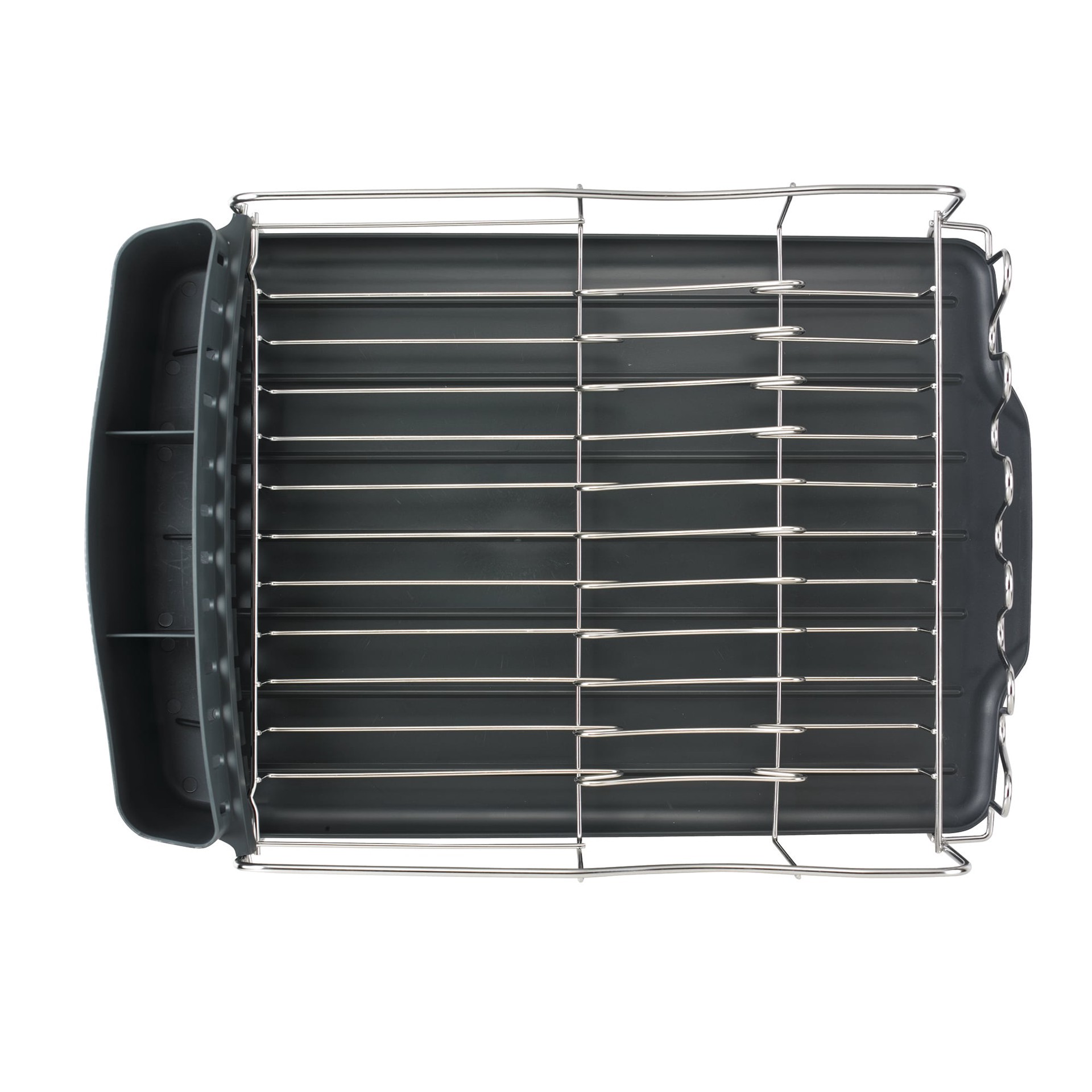 slide 2 of 3, Style Selections Style Selections 14-in W x 19.8-in L x 6.9-in H Stainless steel Dish rack, 1 ct