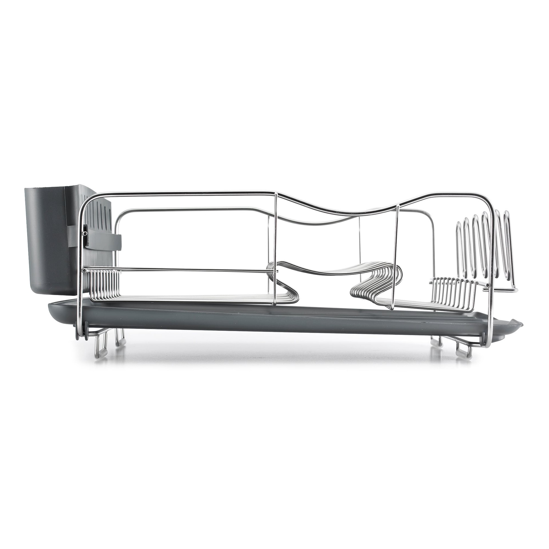 slide 3 of 3, Style Selections Style Selections 14-in W x 19.8-in L x 6.9-in H Stainless steel Dish rack, 1 ct