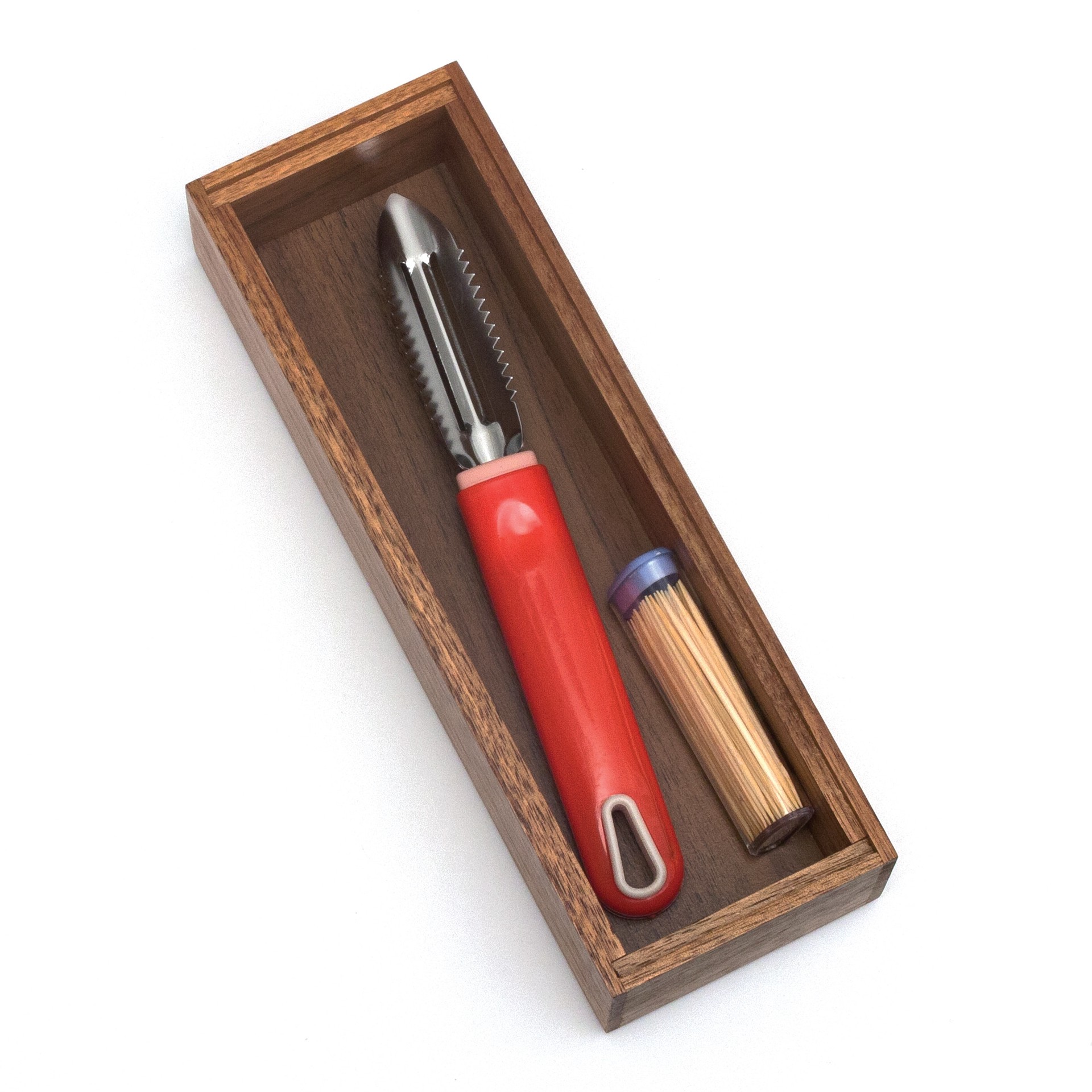 slide 2 of 6, allen + roth 9-in x 3-in Brown Acacia Wood Stackable Drawer Organizer, 1 ct