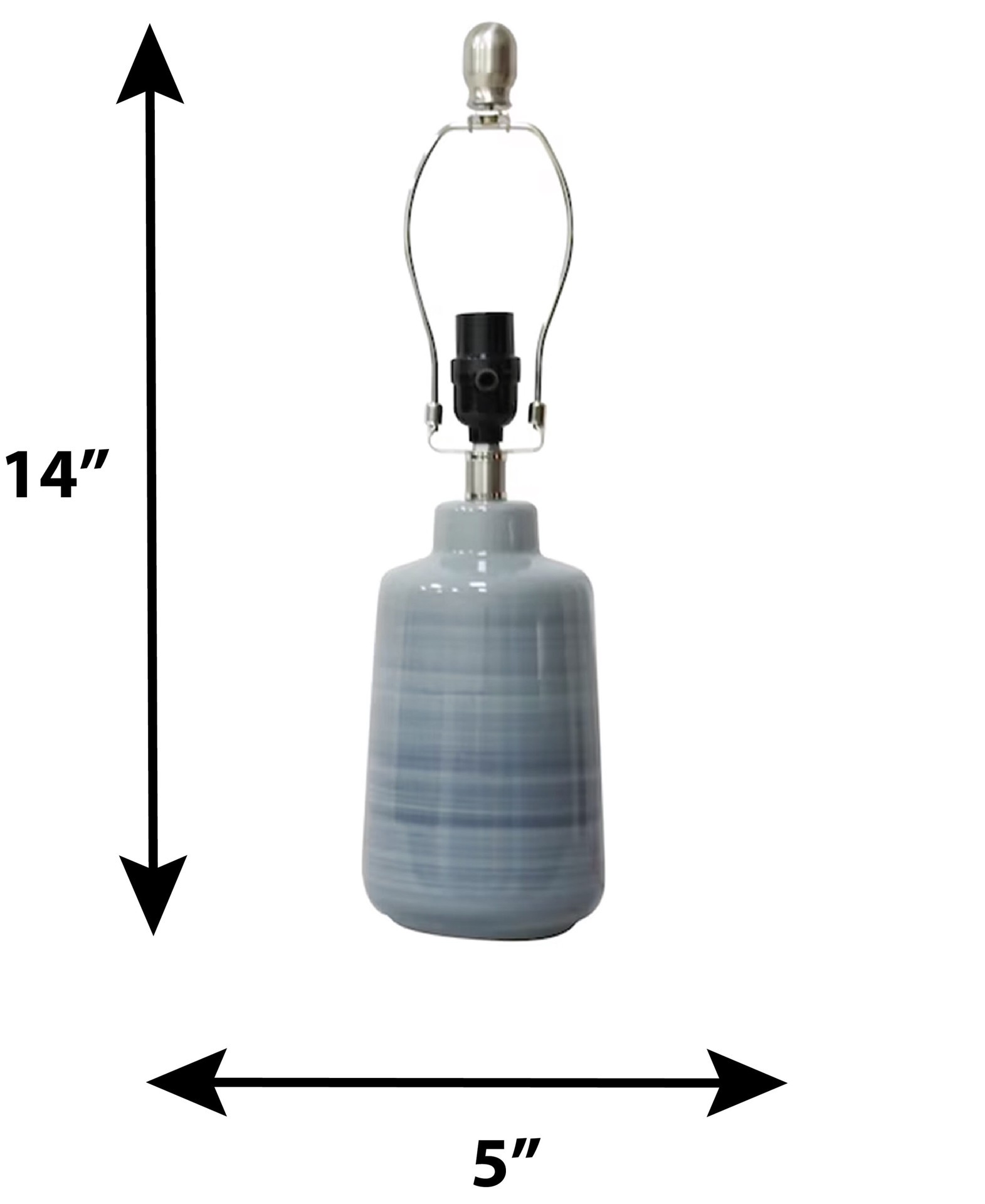 slide 3 of 3, allen + roth Alpine 14-in Blue wave Plug-in Ceramic Lamp Base, 1 ct