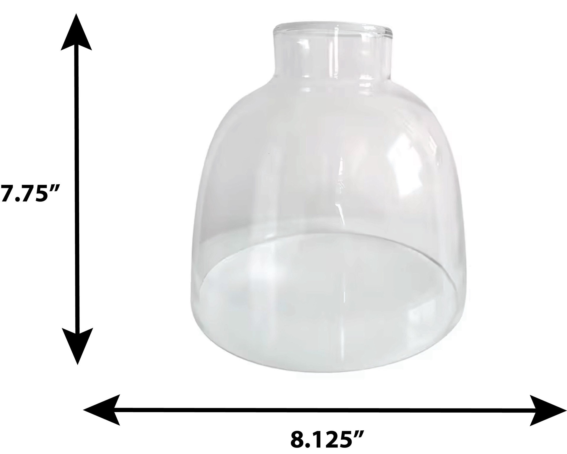 slide 3 of 4, Style Selections Mix and Match 7.75-in x 8.13-in Bell Clear Clear glass Pendant light shade with 2-1/4-in Fitter, 1 ct