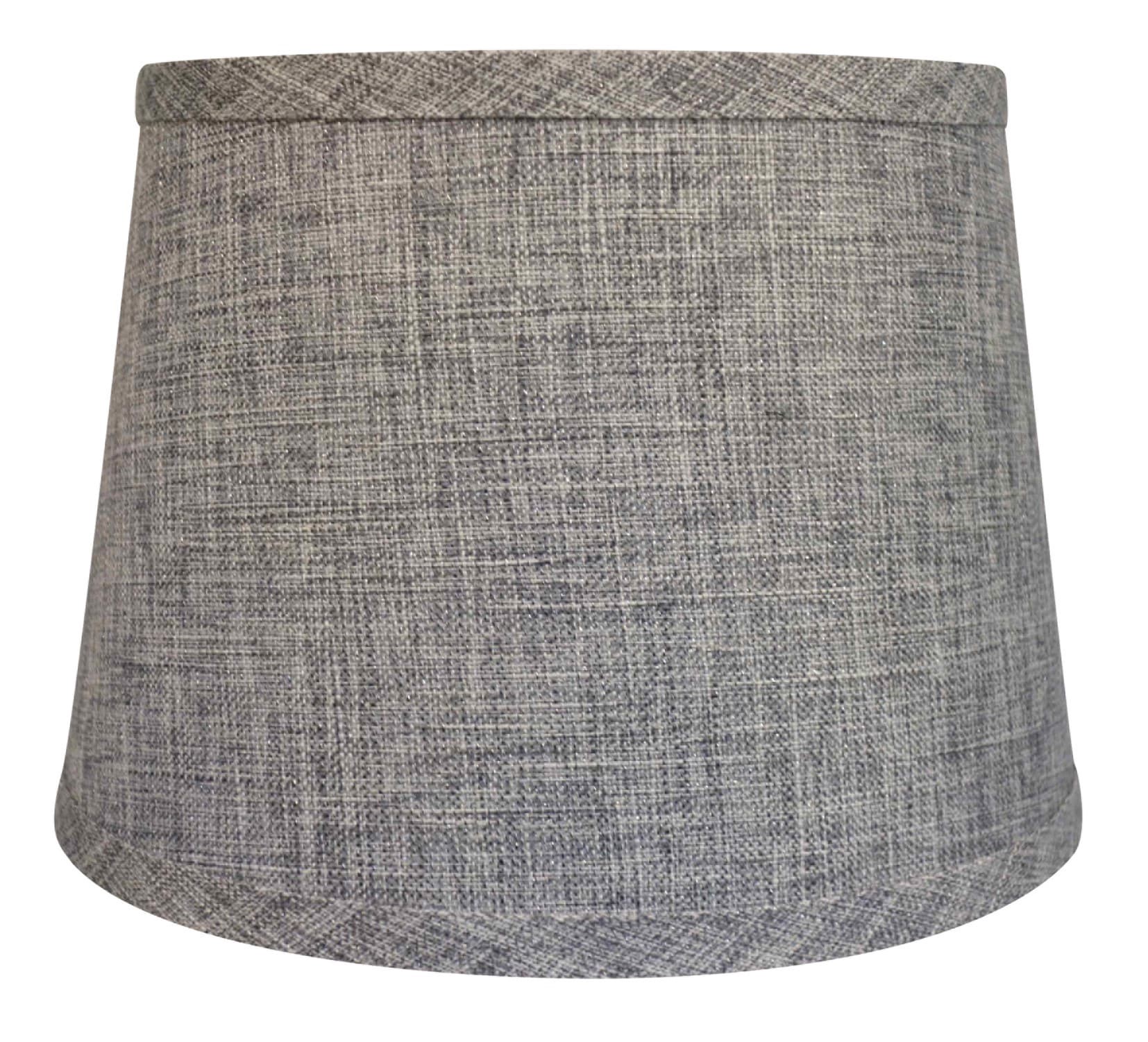 slide 1 of 6, allen + roth 7-in x 10-in Light gray Fabric Drum Lamp Shade, 1 ct