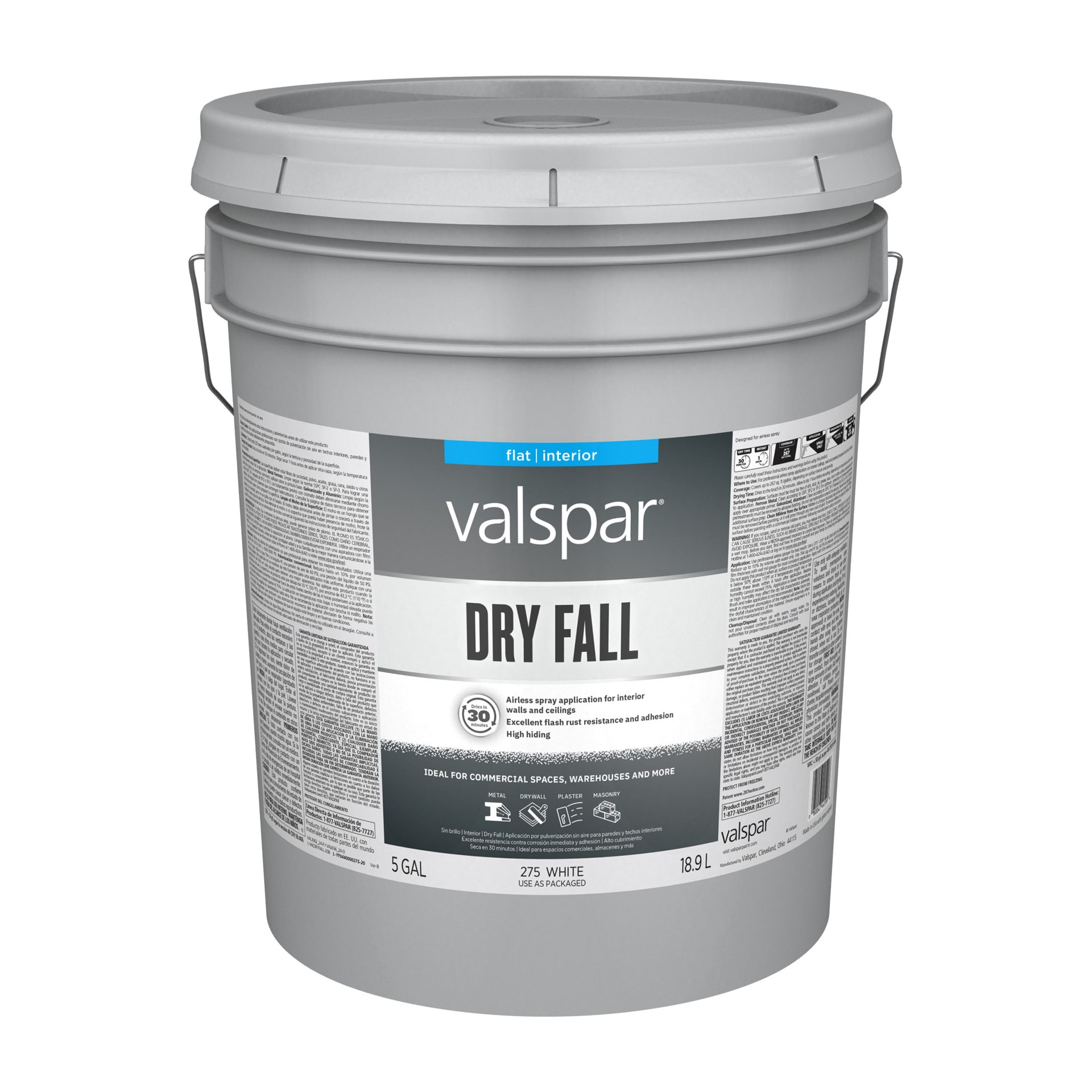 slide 1 of 5, Valspar Dryfall Professional Flat White Interior Paint ( 5-gallon ), 1 ct