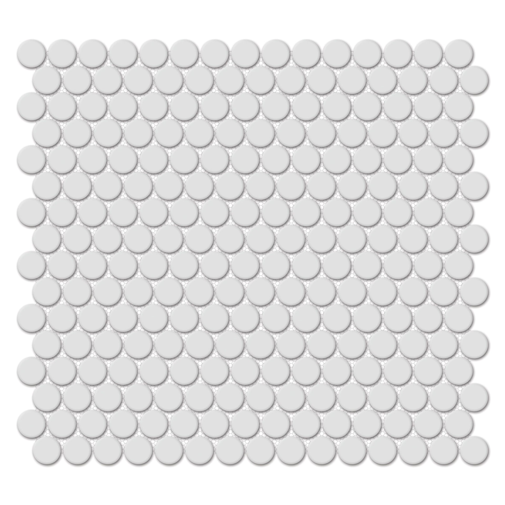 slide 3 of 6, Satori Hudson Mist 12-in x 12-in Matte Porcelain Penny round Mosaic Wall Tile ( 0.9-sq ft Piece ), 1 ct