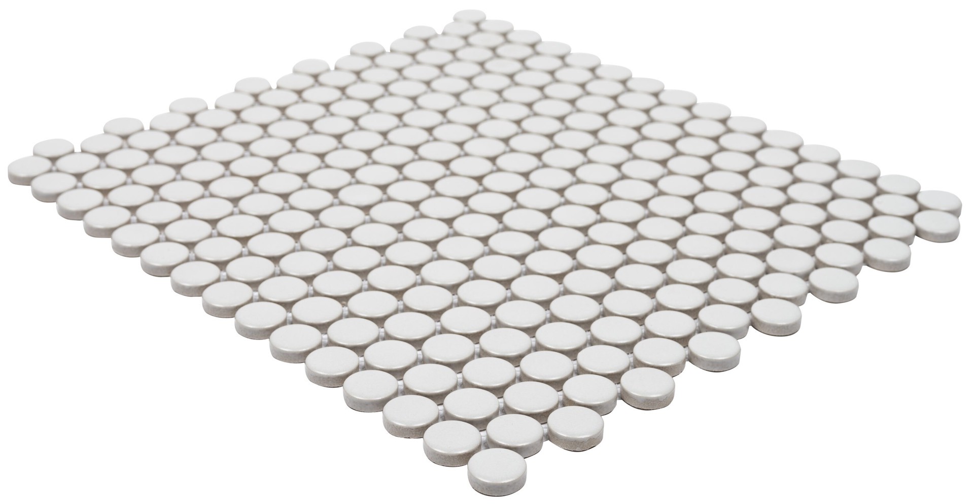 slide 6 of 6, Satori Hudson Mist 12-in x 12-in Matte Porcelain Penny round Mosaic Wall Tile ( 0.9-sq ft Piece ), 1 ct