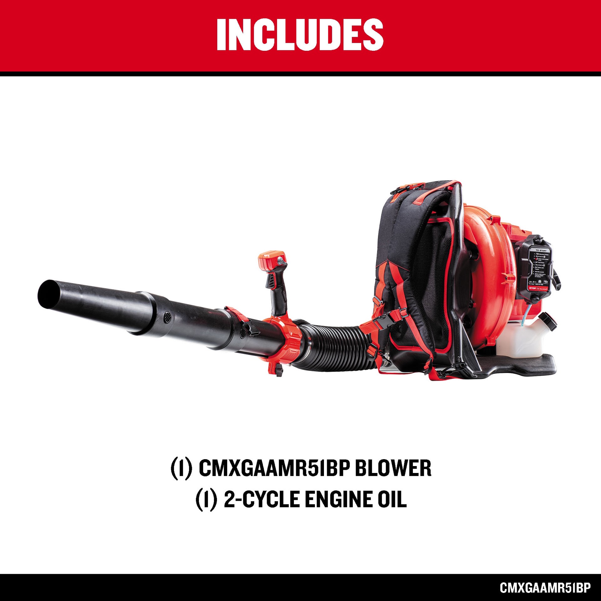 slide 4 of 6, CRAFTSMAN BP510 51-cc 2-cycle 600-CFM 220-MPH Gas Backpack Leaf Blower, 1 ct