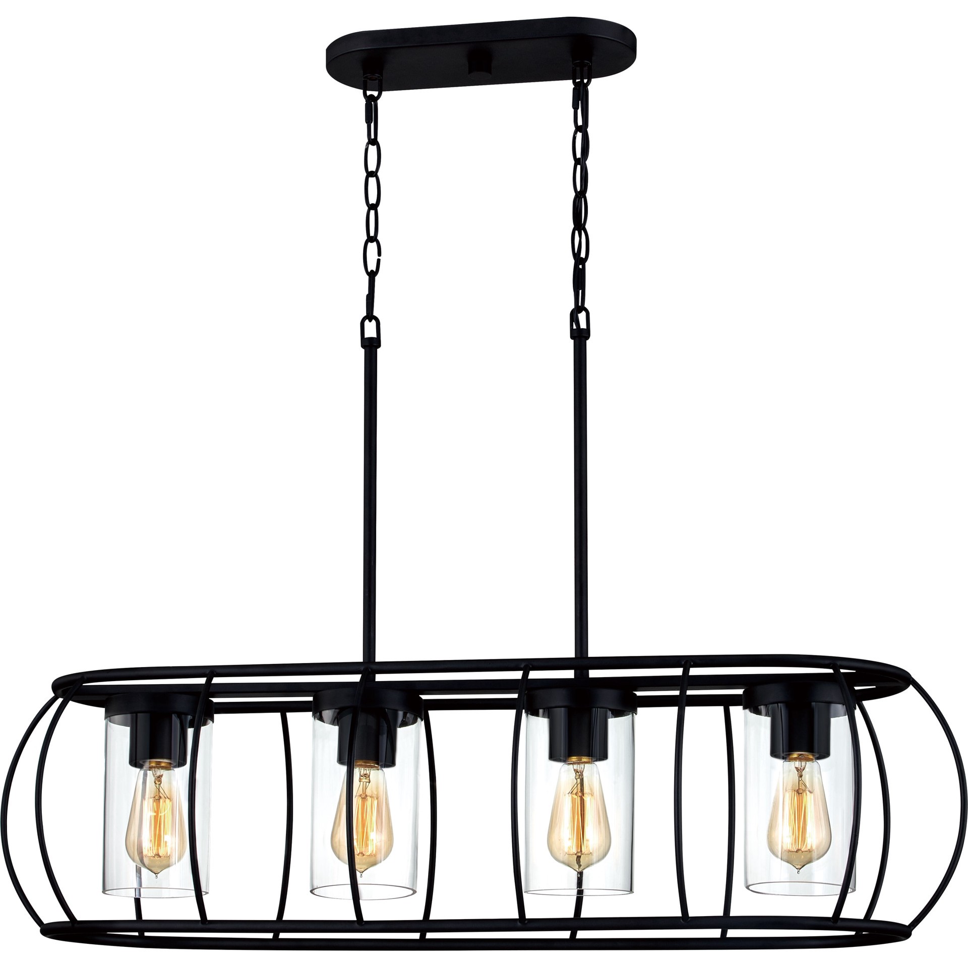slide 2 of 6, Quoizel Daxton 4 -Light Matte Black Transitional Cage For Use in Bathrooms, Bedrooms, Dining Rooms, Foyers, Kitchens, Living Rooms Chandelier, 1 ct