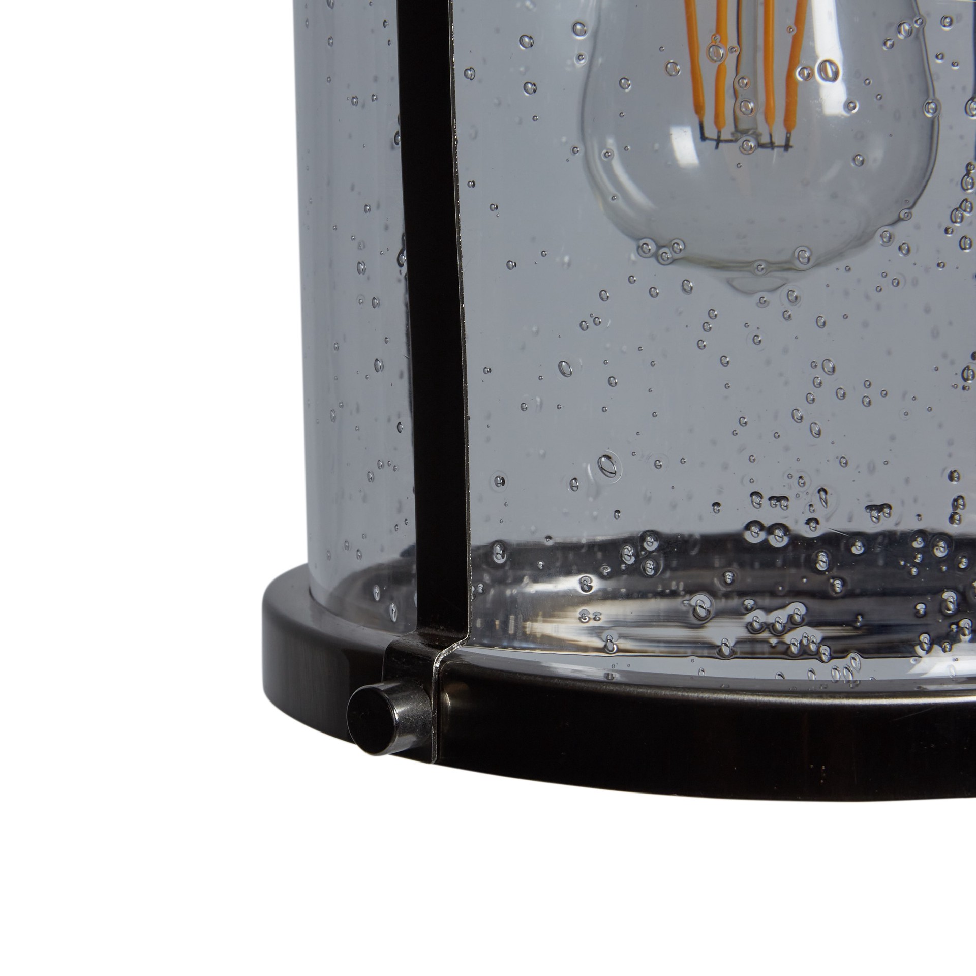 slide 3 of 6, allen + roth Freeport 1 -Light Brushed nickel Coastal Seeded glass Cone Mini Hanging Pendant light, 1 ct