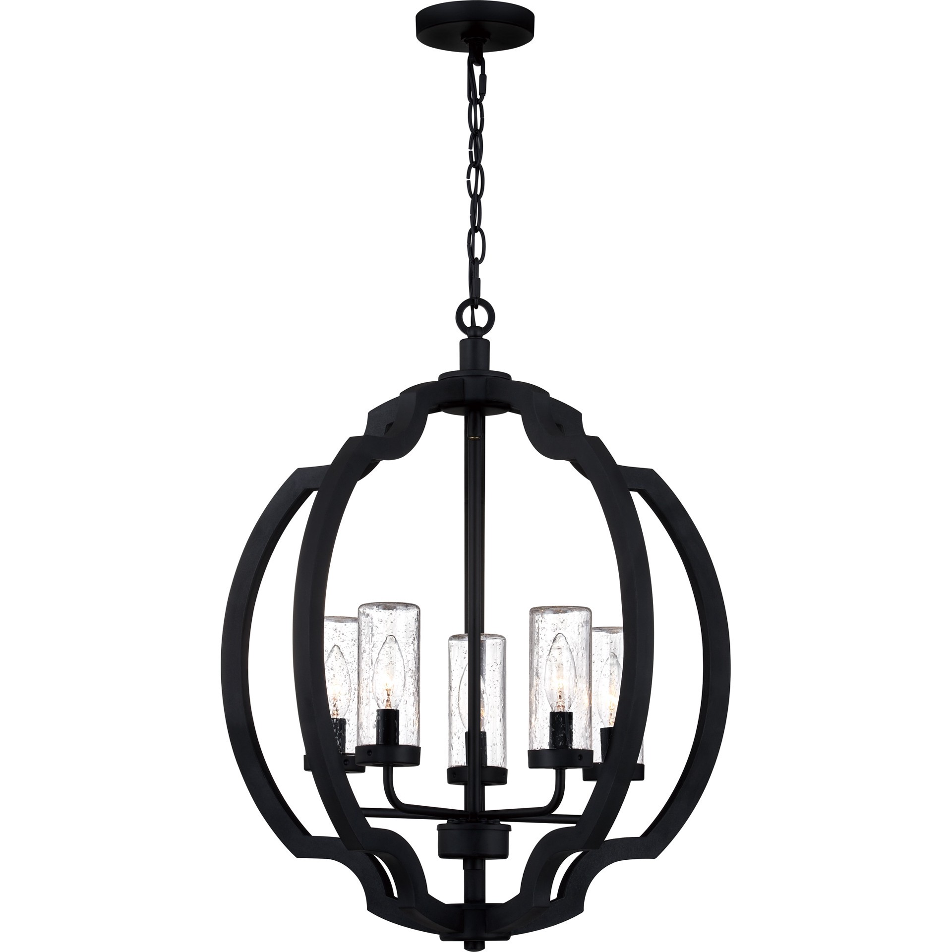 slide 3 of 6, Quoizel Castleton 5 -Light Matte Black Transitional For Use in Bathrooms, Bedrooms, Dining Rooms, Foyers, Kitchens, Living Rooms Chandelier, 1 ct