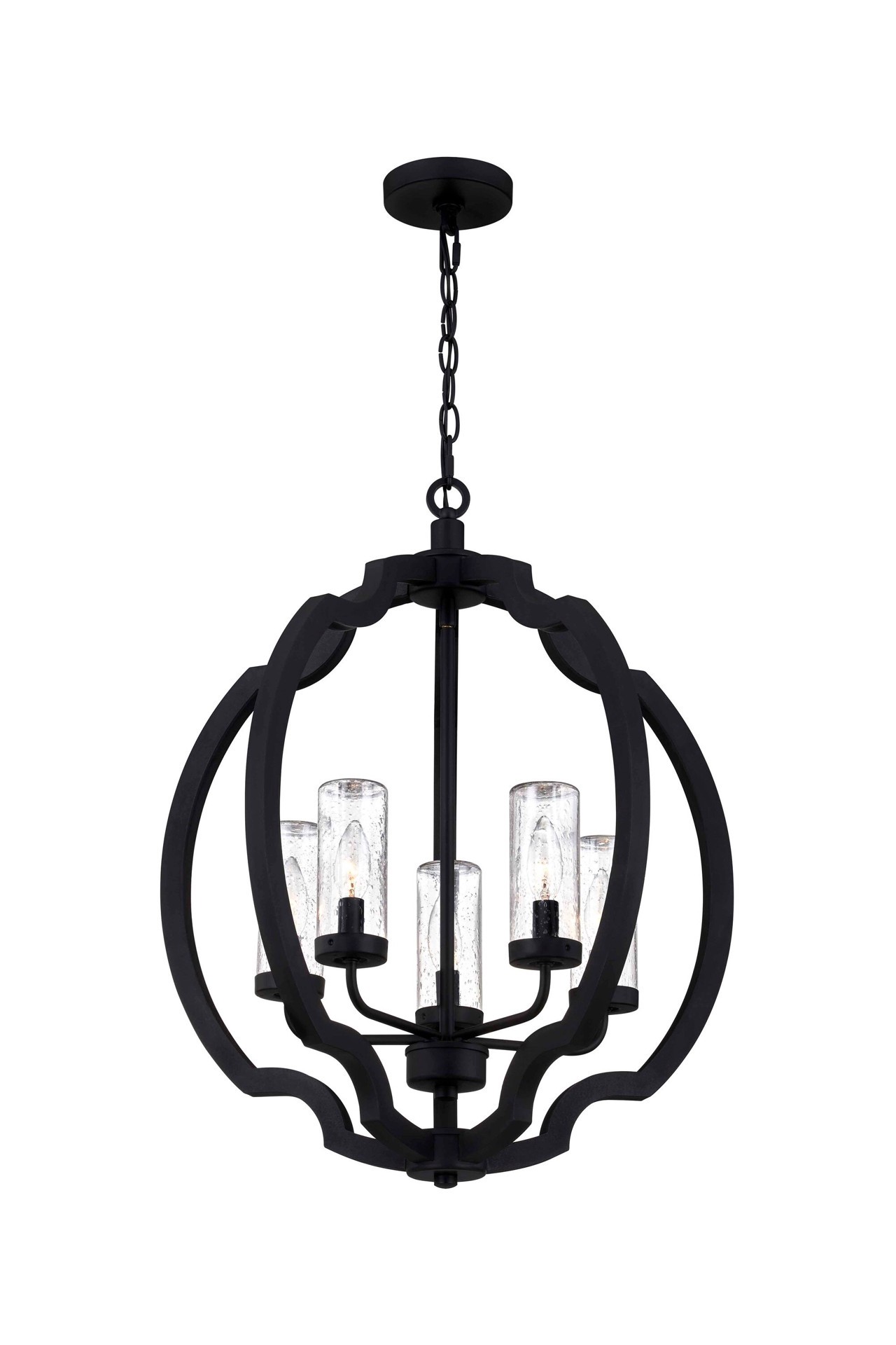 slide 4 of 6, Quoizel Castleton 5 -Light Matte Black Transitional For Use in Bathrooms, Bedrooms, Dining Rooms, Foyers, Kitchens, Living Rooms Chandelier, 1 ct