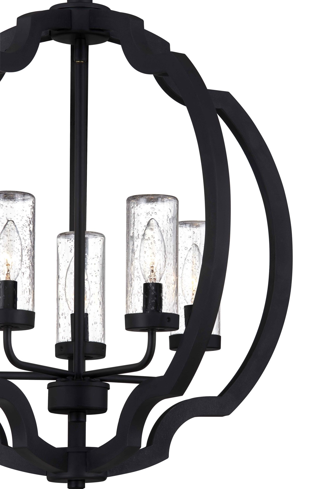 slide 6 of 6, Quoizel Castleton 5 -Light Matte Black Transitional For Use in Bathrooms, Bedrooms, Dining Rooms, Foyers, Kitchens, Living Rooms Chandelier, 1 ct