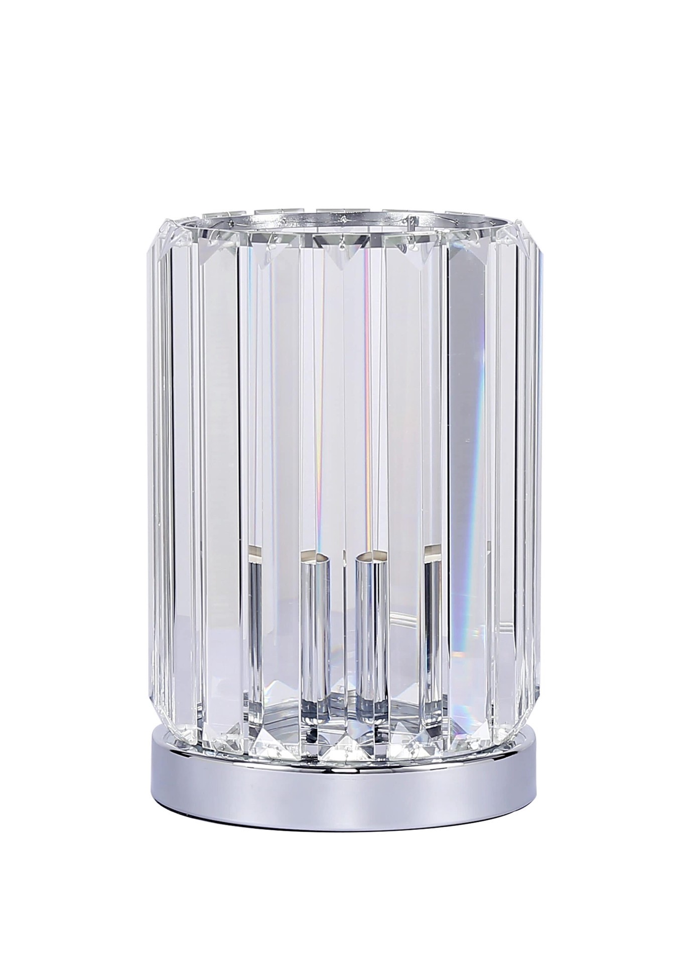 slide 4 of 6, allen + roth Clovis 9-in Chrome Touch Uplight Table Lamp with Glass Shade, 1 ct