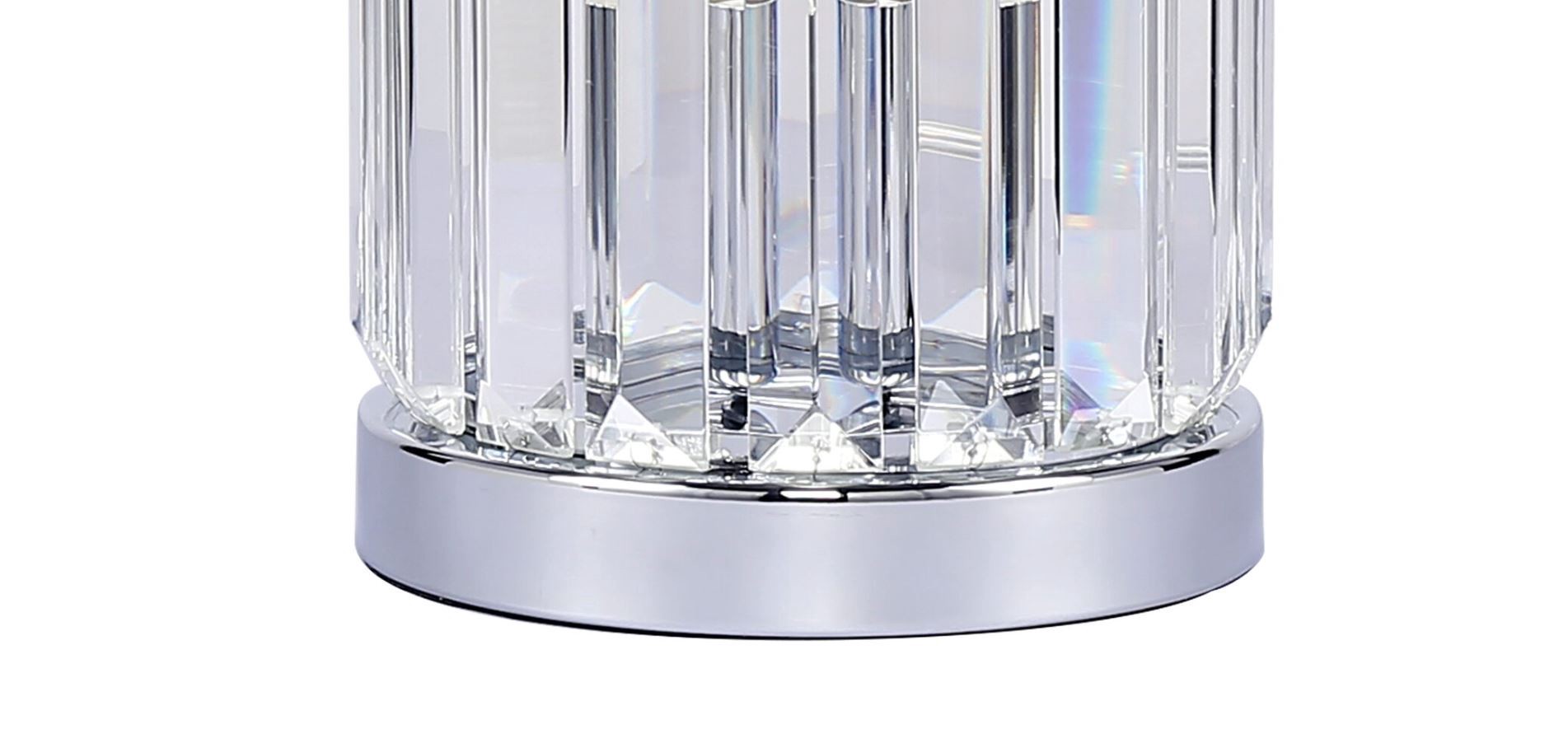 slide 6 of 6, allen + roth Clovis 9-in Chrome Touch Uplight Table Lamp with Glass Shade, 1 ct