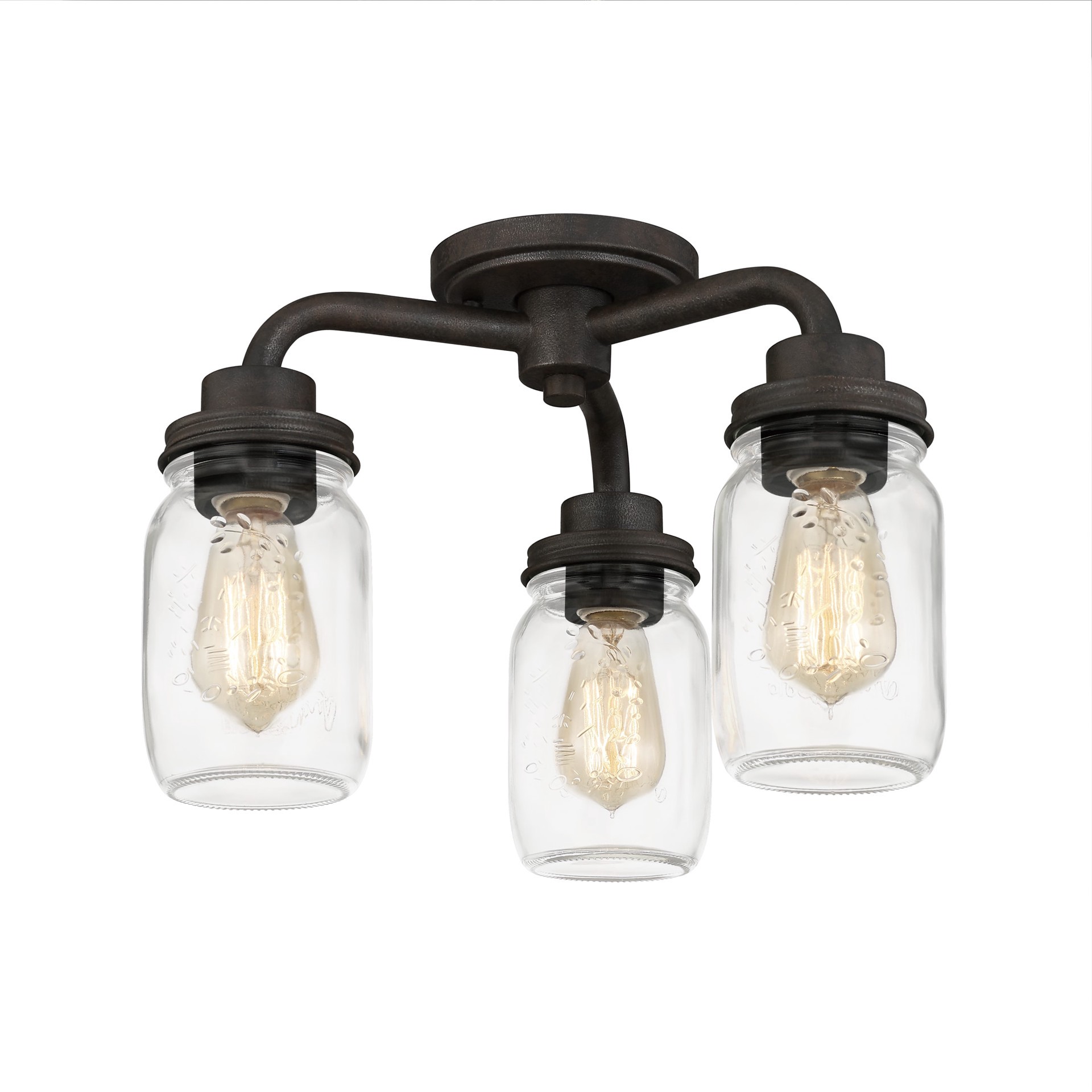 slide 6 of 6, Quoizel Jana 3 -Light 16-in Matte Black Indoor/Outdoor Semi Flush Mount Light, 1 ct