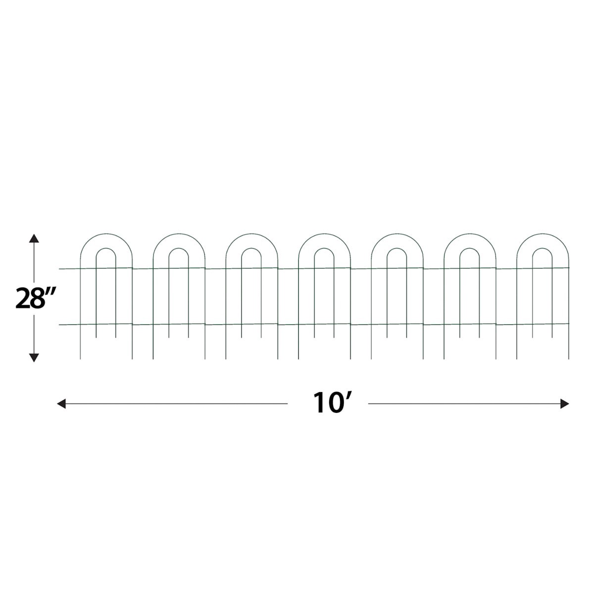 slide 4 of 6, GARDEN CRAFT 0.8-in x 20.3-in x 28-in Green Metal Steel Border fencing, 1 ct