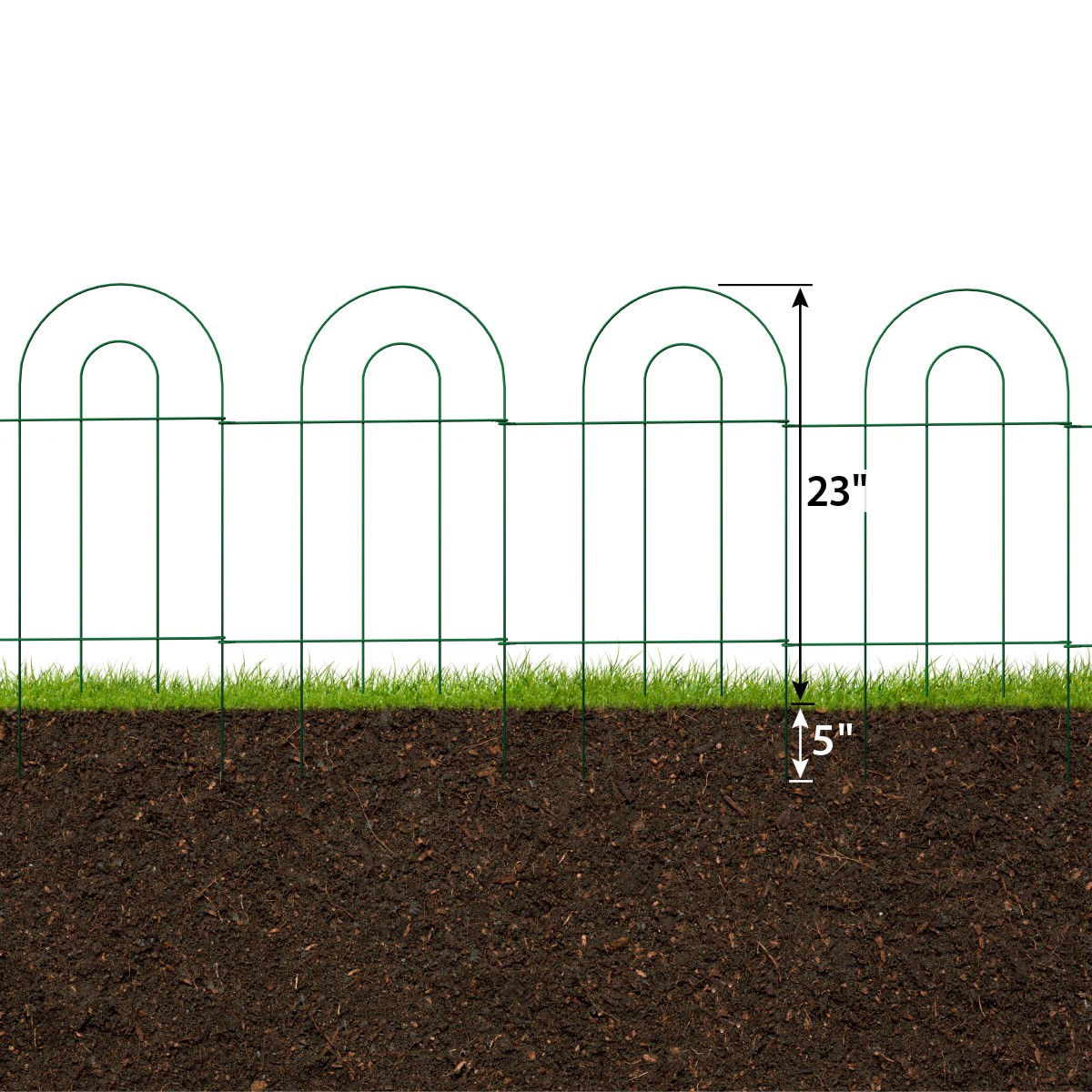 slide 6 of 6, GARDEN CRAFT 0.8-in x 20.3-in x 28-in Green Metal Steel Border fencing, 1 ct