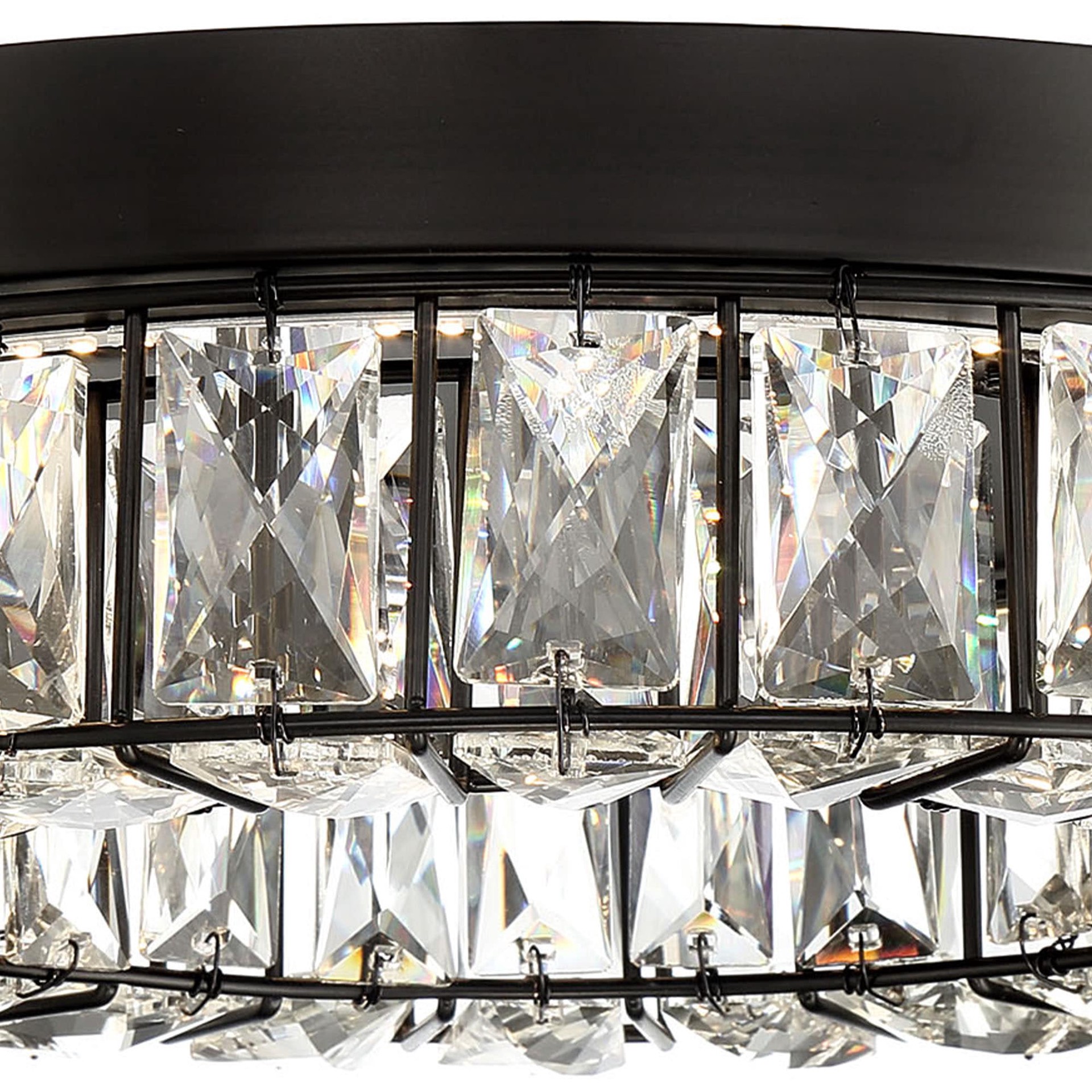 slide 4 of 6, allen + roth Aurelis Matte Black Integrated LED Flush Mount Light, 1 ct