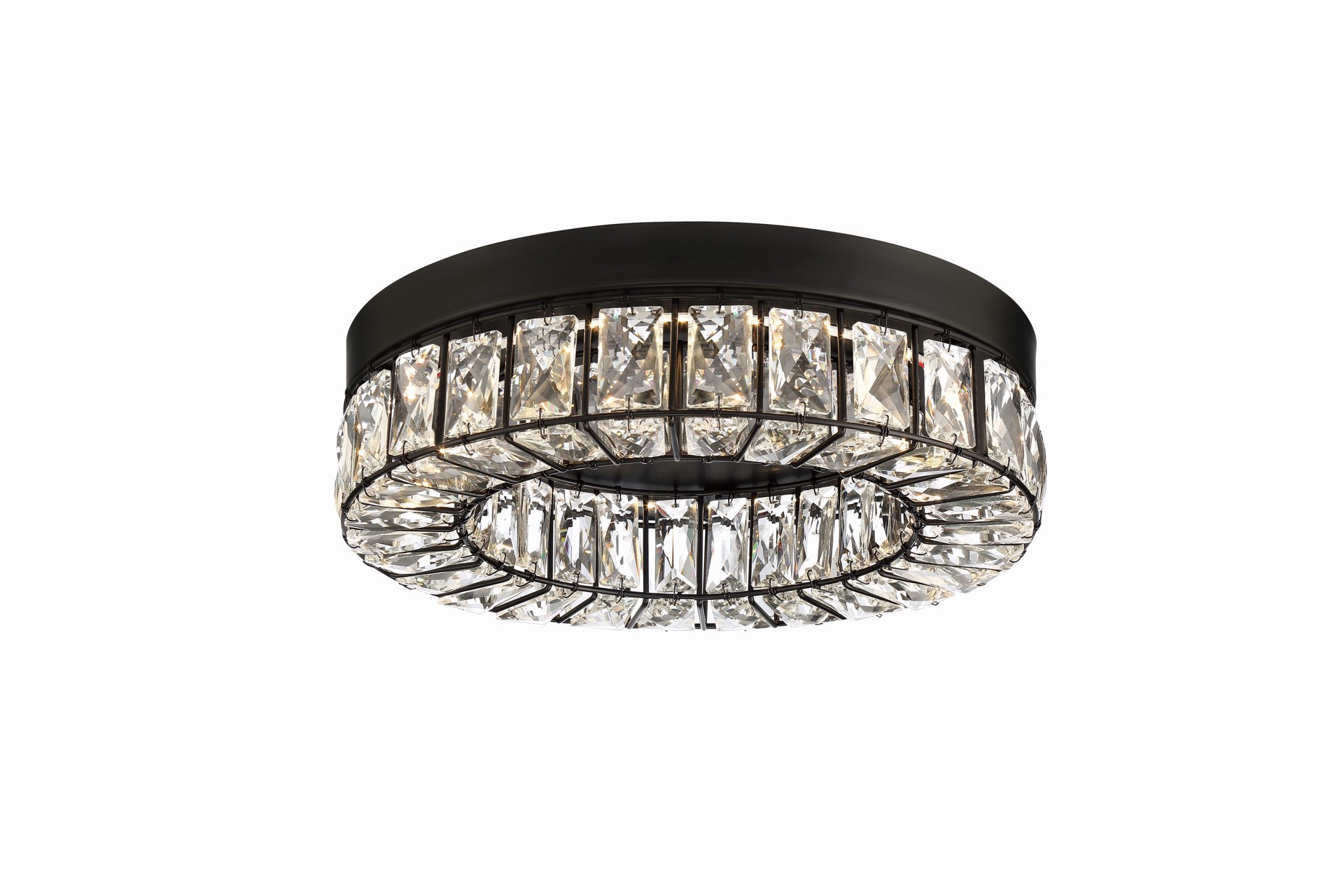 slide 1 of 6, allen + roth Aurelis Matte Black Integrated LED Flush Mount Light, 1 ct