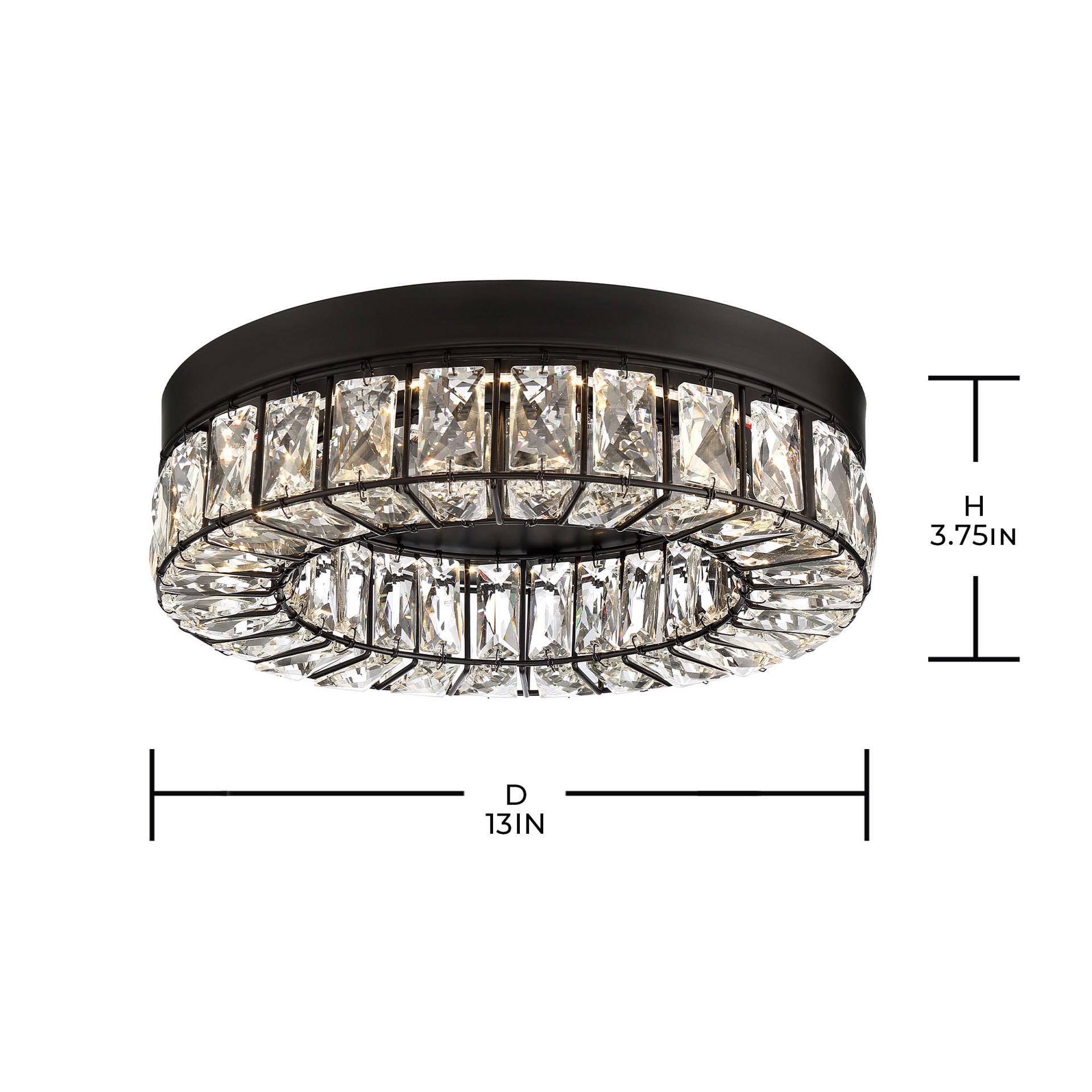 slide 6 of 6, allen + roth Aurelis Matte Black Integrated LED Flush Mount Light, 1 ct