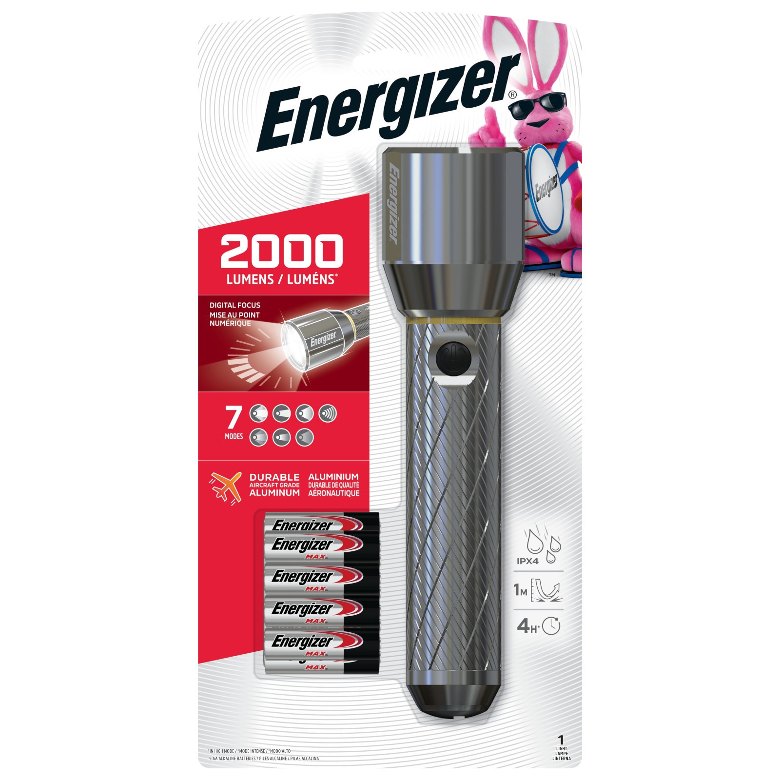 slide 2 of 6, Energizer 2000-Lumen 3 -Adjustable Mode LED Flashlight, 1 ct