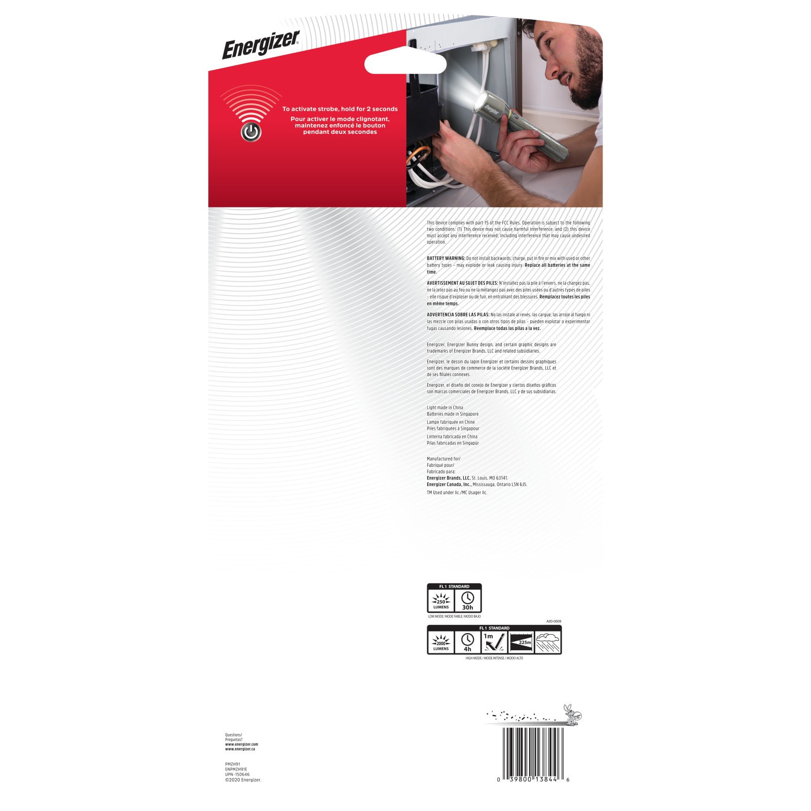 slide 3 of 6, Energizer 2000-Lumen 3 -Adjustable Mode LED Flashlight, 1 ct