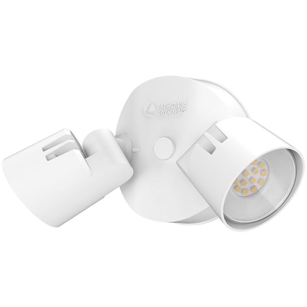 slide 6 of 6, Lithonia Lighting 150 -Watt EQ LED White 2 -Head Switch-Controlled Flood Light with Adjustable 2750, 1 ct