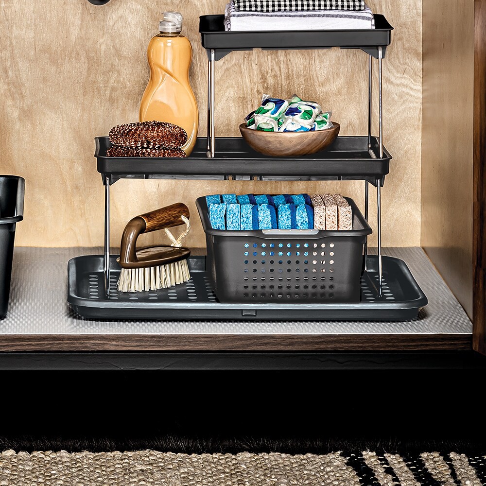 slide 3 of 4, Style Selections ( 8.10-in W x 4.0-in H x 12.10-in D ) Granite Plastic Basket, 1 ct