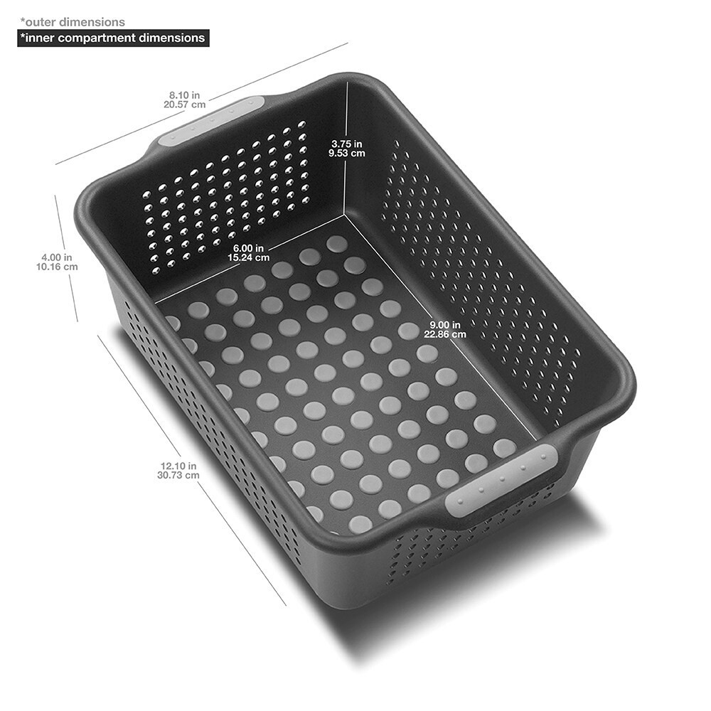 slide 4 of 4, Style Selections ( 8.10-in W x 4.0-in H x 12.10-in D ) Granite Plastic Basket, 1 ct