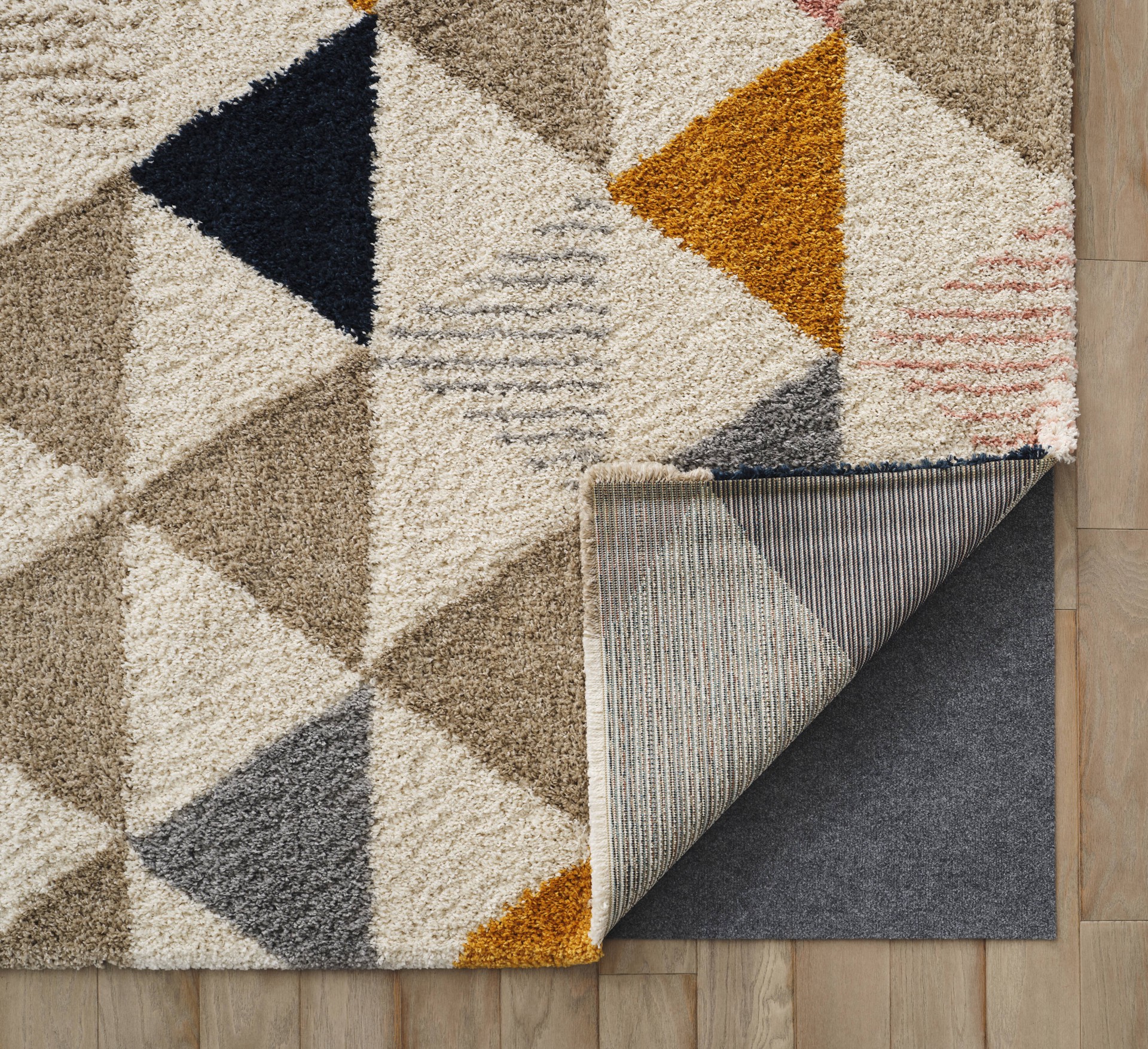 slide 6 of 6, Origin 21 Modern Geo 2 x 7 (ft) Loomed Polypropylene Multi Rectangular Indoor Geometric Mid-Century Modern Spot Clean Only Runner rug, 1 ct
