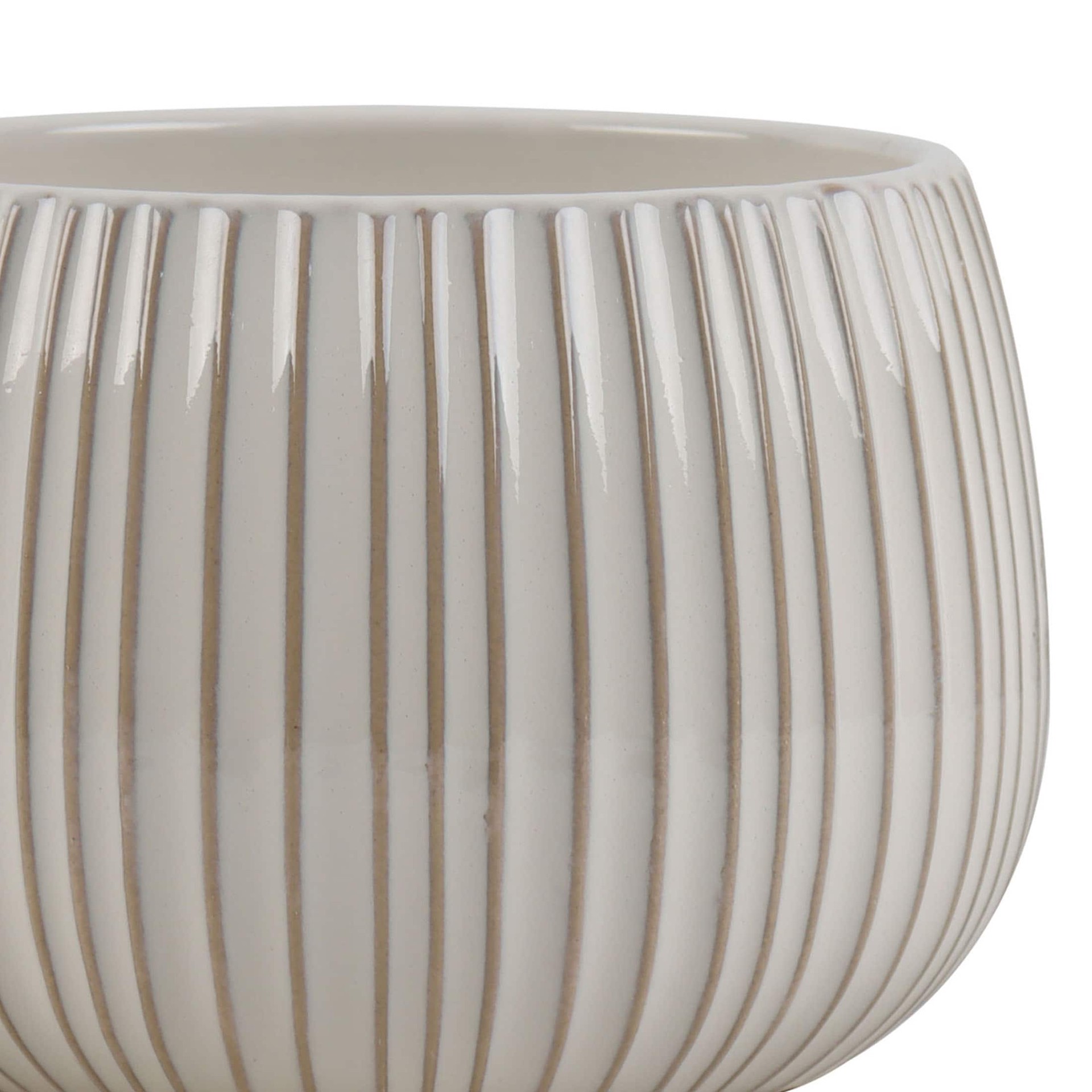 slide 2 of 6, allen + roth Round 9.96-in W x 9.96-in L White Ceramic Indoor Planter, 1 ct