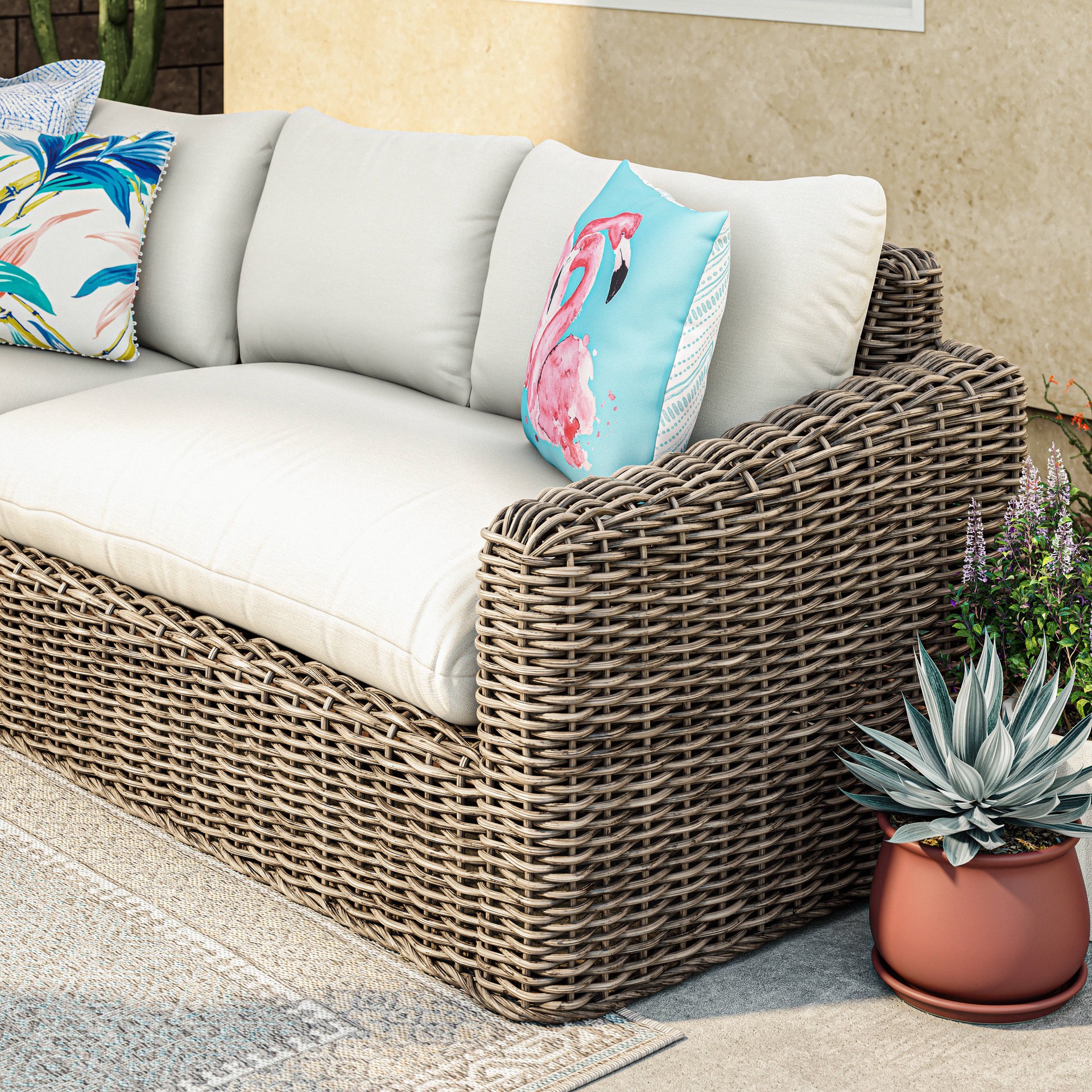 slide 3 of 6, allen + roth Round 7.99-in W x 7.99-in L Red Ceramic Indoor Planter, 1 ct