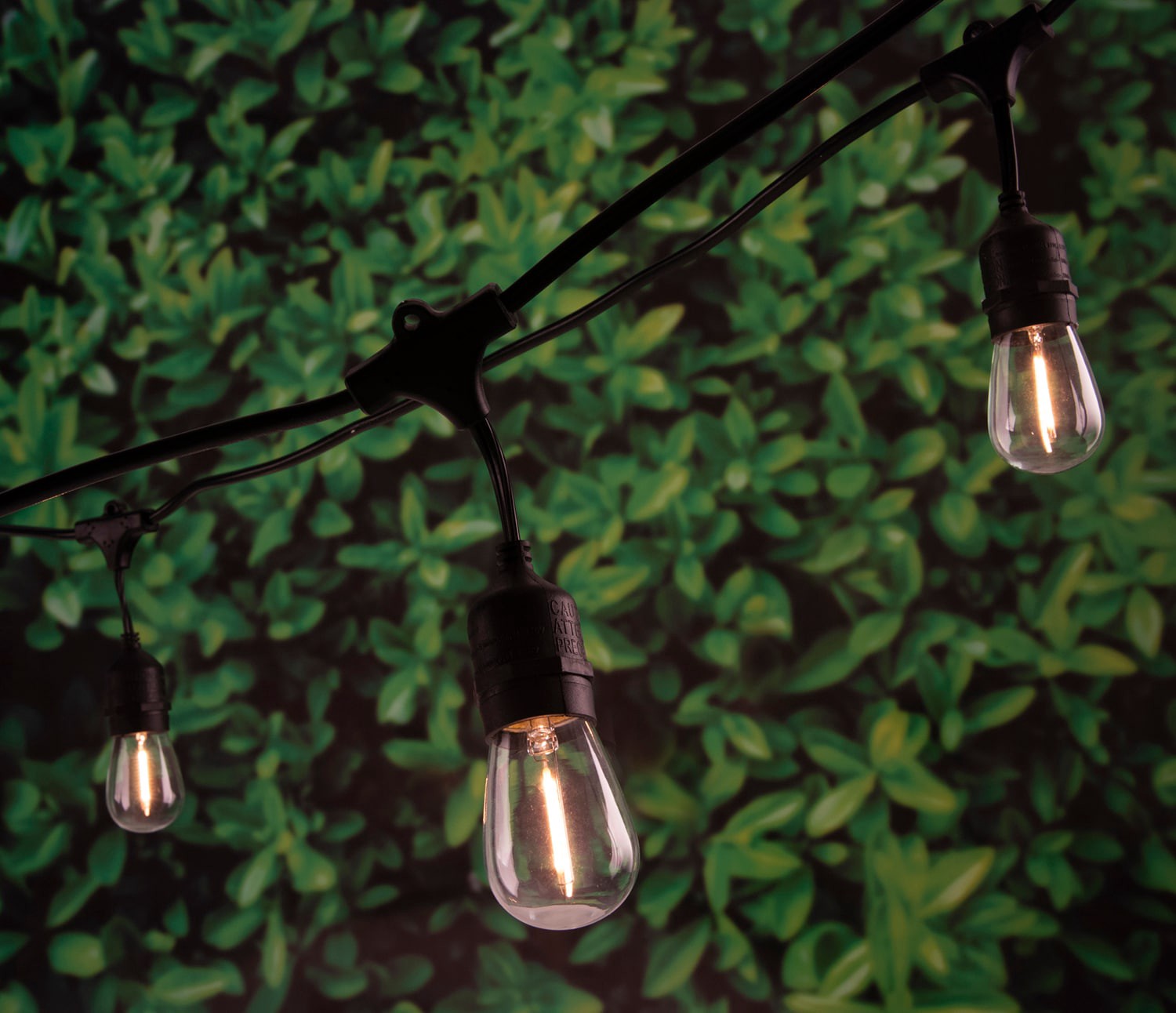 slide 5 of 6, Harbor Breeze 24-ft Plug-in Black Outdoor String Light with 12 White -Light LED Edison Bulbs, 1 ct
