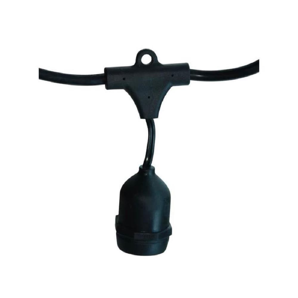 slide 6 of 6, Harbor Breeze 24-ft Plug-in Black Outdoor String Light with 12 White -Light LED Edison Bulbs, 1 ct