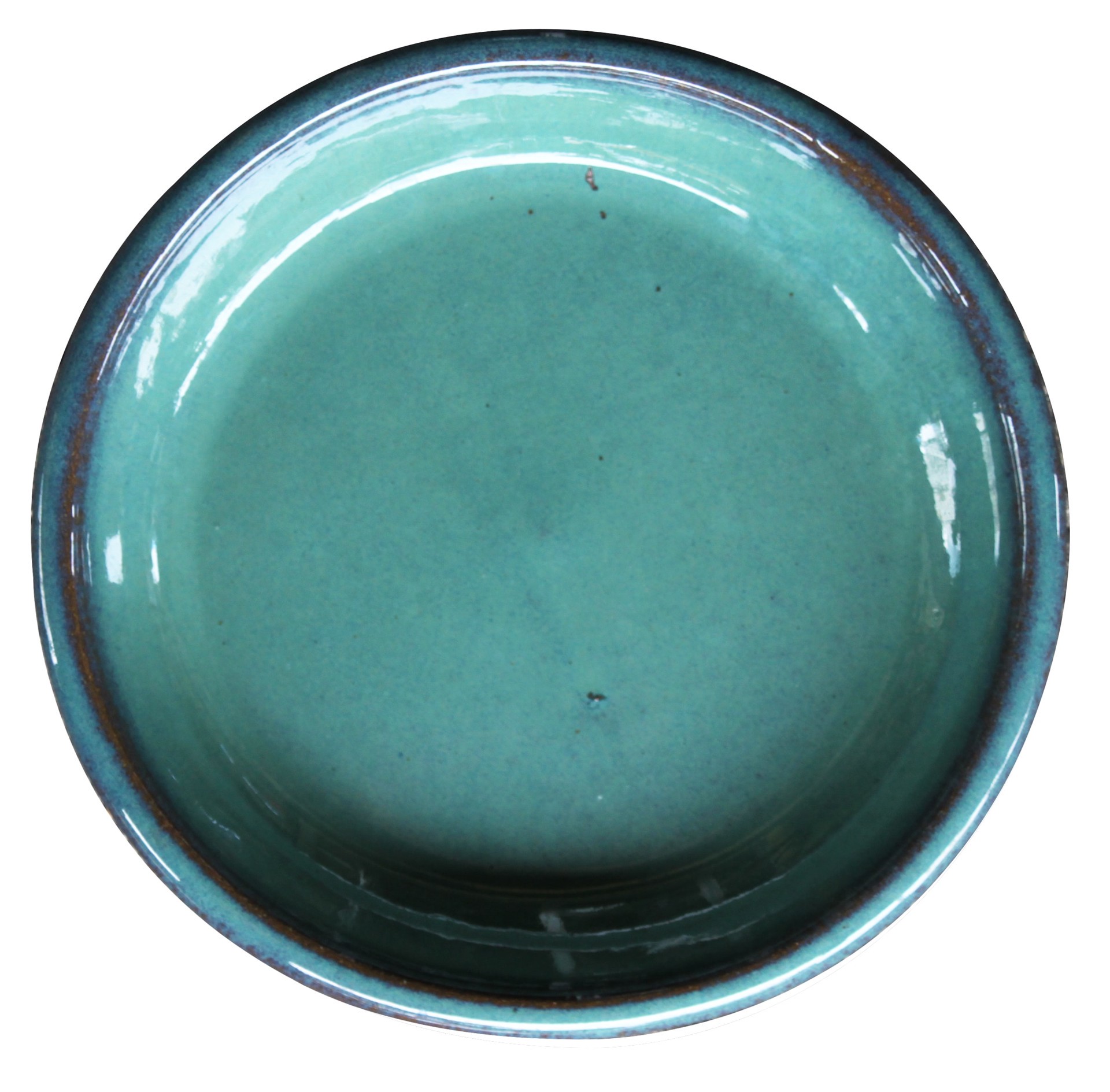 slide 2 of 4, allen + roth 11.6-in Green Ceramic Plant Saucer, 1 ct