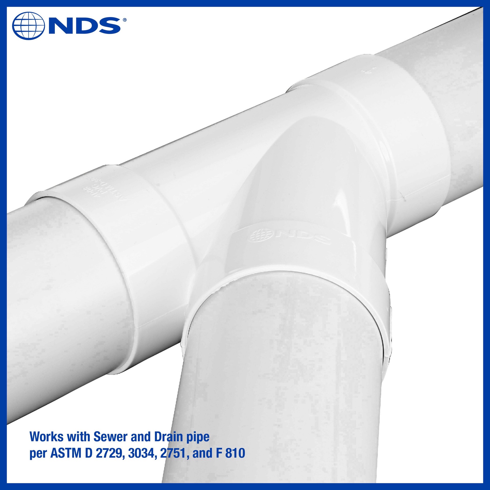 slide 3 of 6, NDS PVC Sewer and Drain 45 Degree Wye, 4 in. Hub X Hub X Hub, 1 ct
