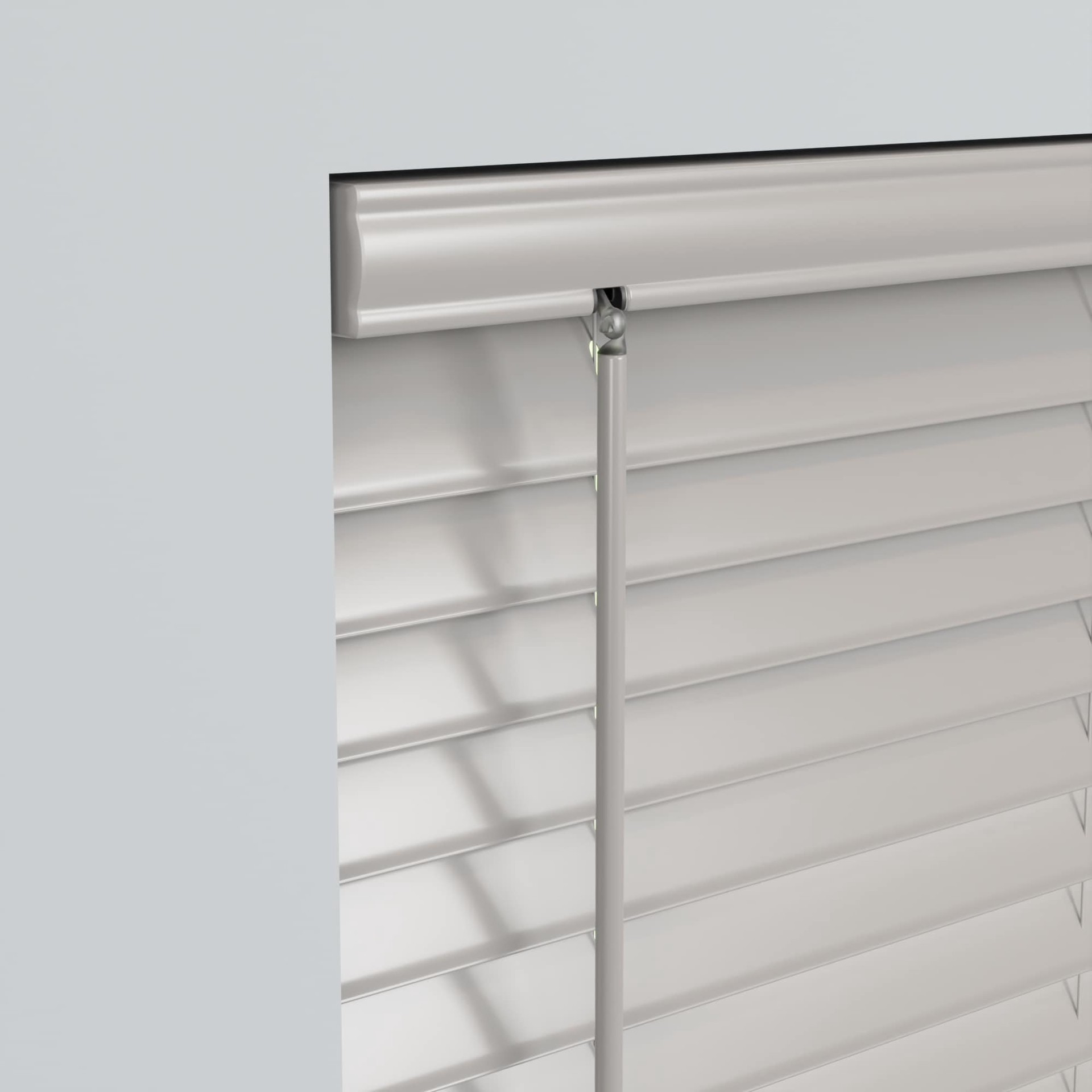 slide 3 of 6, Project Source Premium 2-in Slat Width 31-in x 64-in Cordless Gray Vinyl Room darkening Horizontal blinds, 1 ct