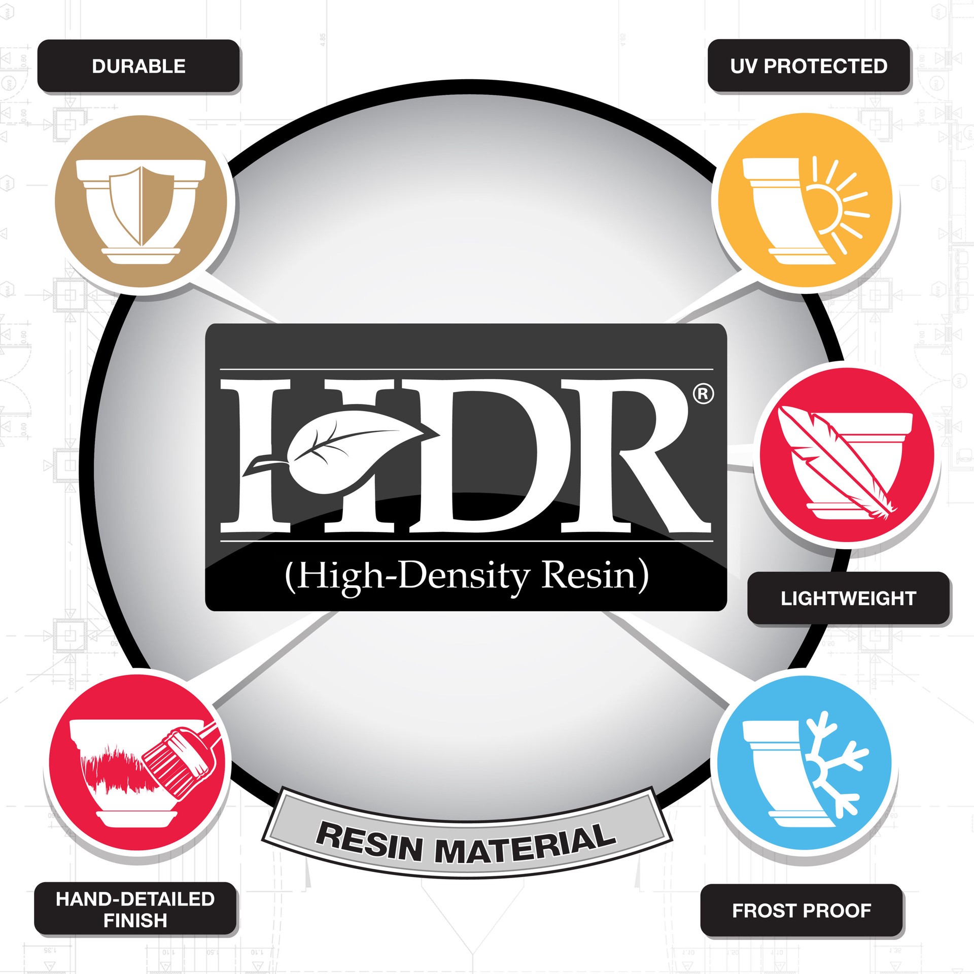 slide 2 of 6, allen + roth Round 15.0-in W x 15.0-in L Orange Resin Indoor/Outdoor Planter, 1 ct