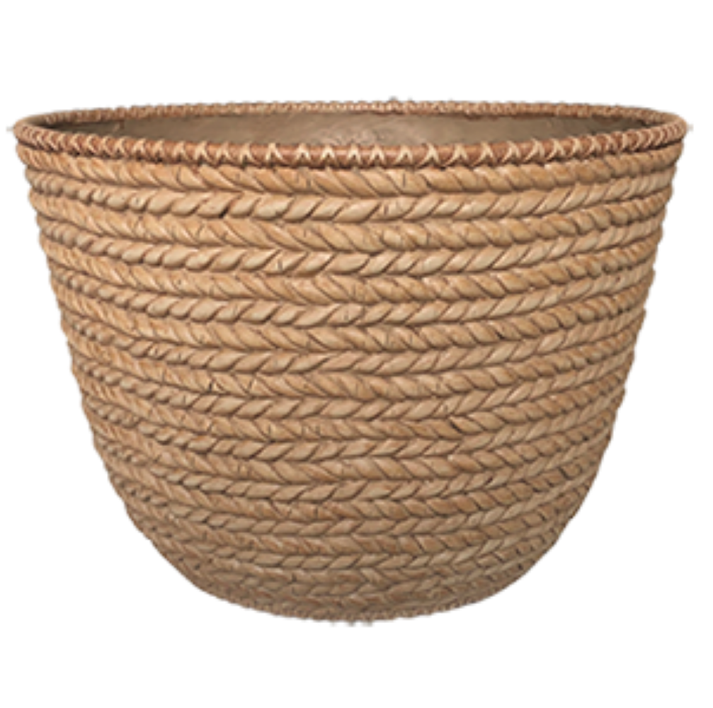 slide 1 of 6, allen + roth Round 15.0-in W x 15.0-in L Orange Resin Indoor/Outdoor Planter, 1 ct