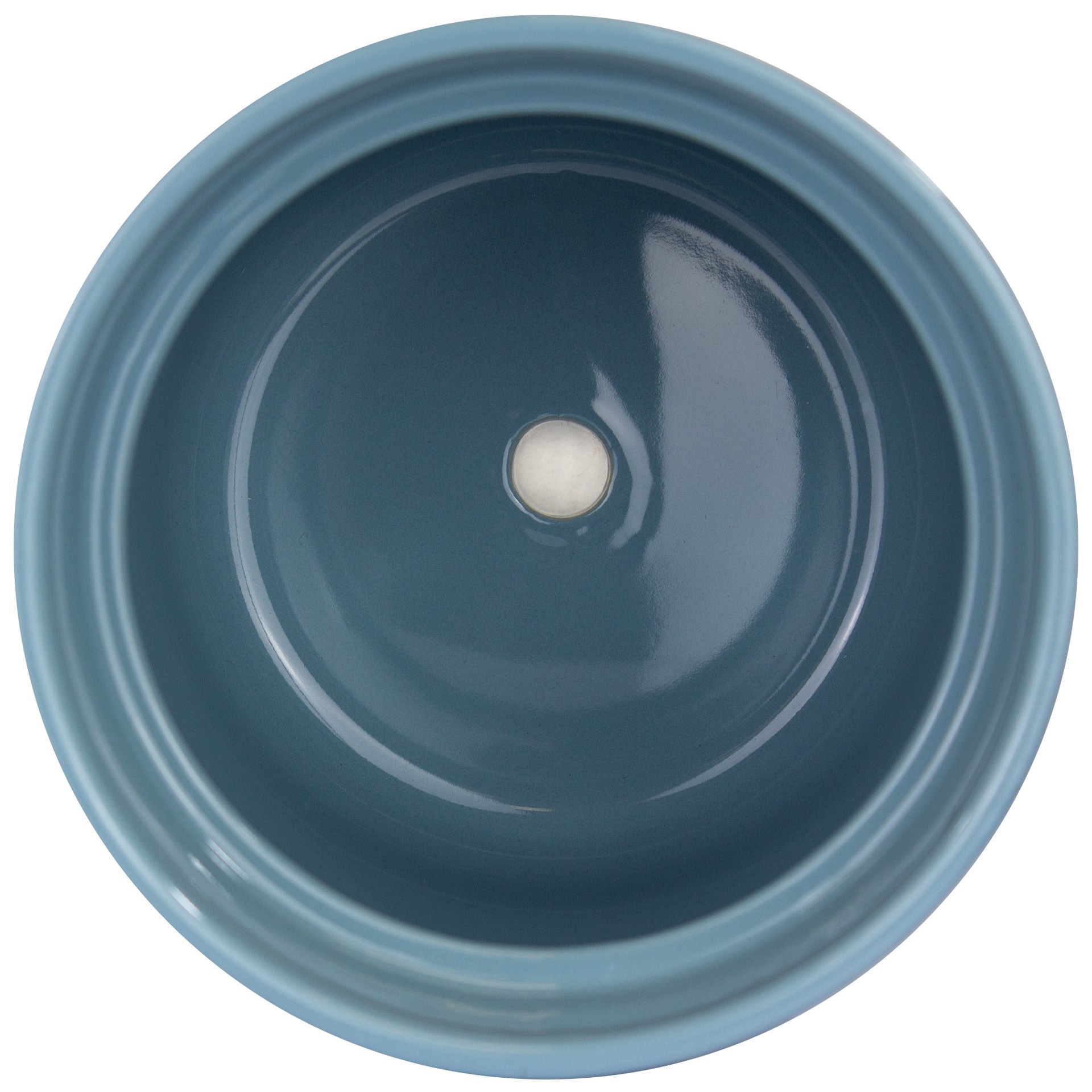 slide 4 of 6, allen + roth Round 6.7-in W x 6.7-in L Blue Ceramic Indoor Planter, 1 ct
