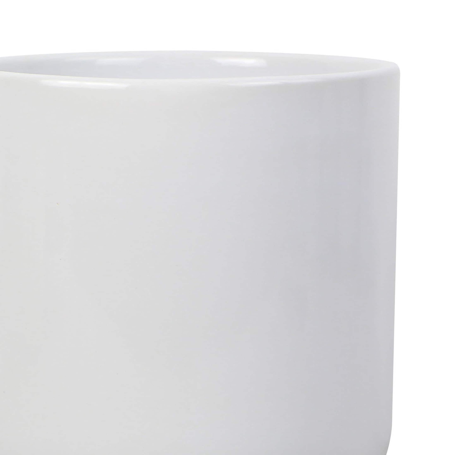slide 2 of 6, allen + roth Round 6.7-in W x 6.7-in L White Ceramic Indoor Planter, 1 ct