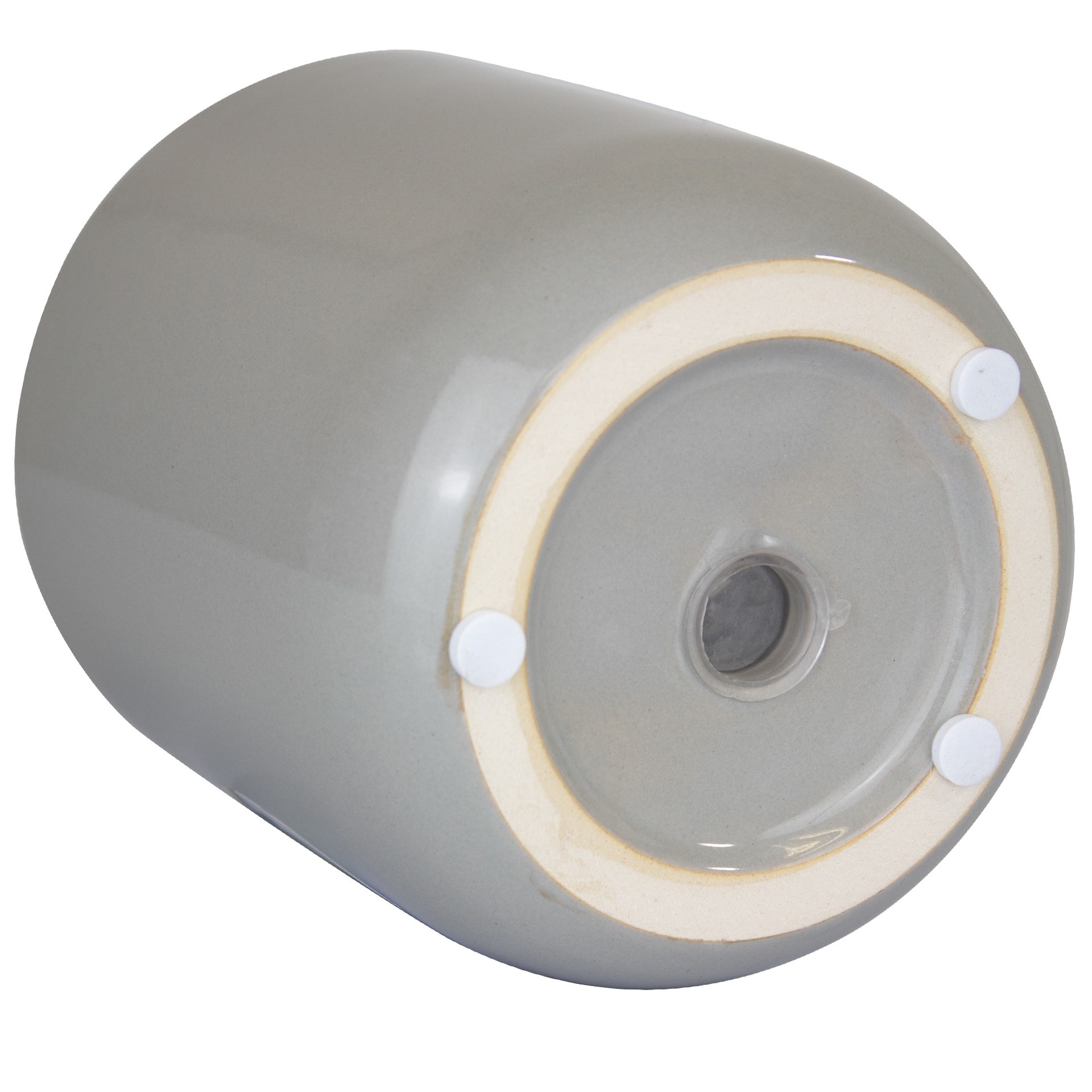 slide 5 of 6, allen + roth Round 6.7-in W x 6.7-in L Gray Ceramic Indoor Planter, 1 ct